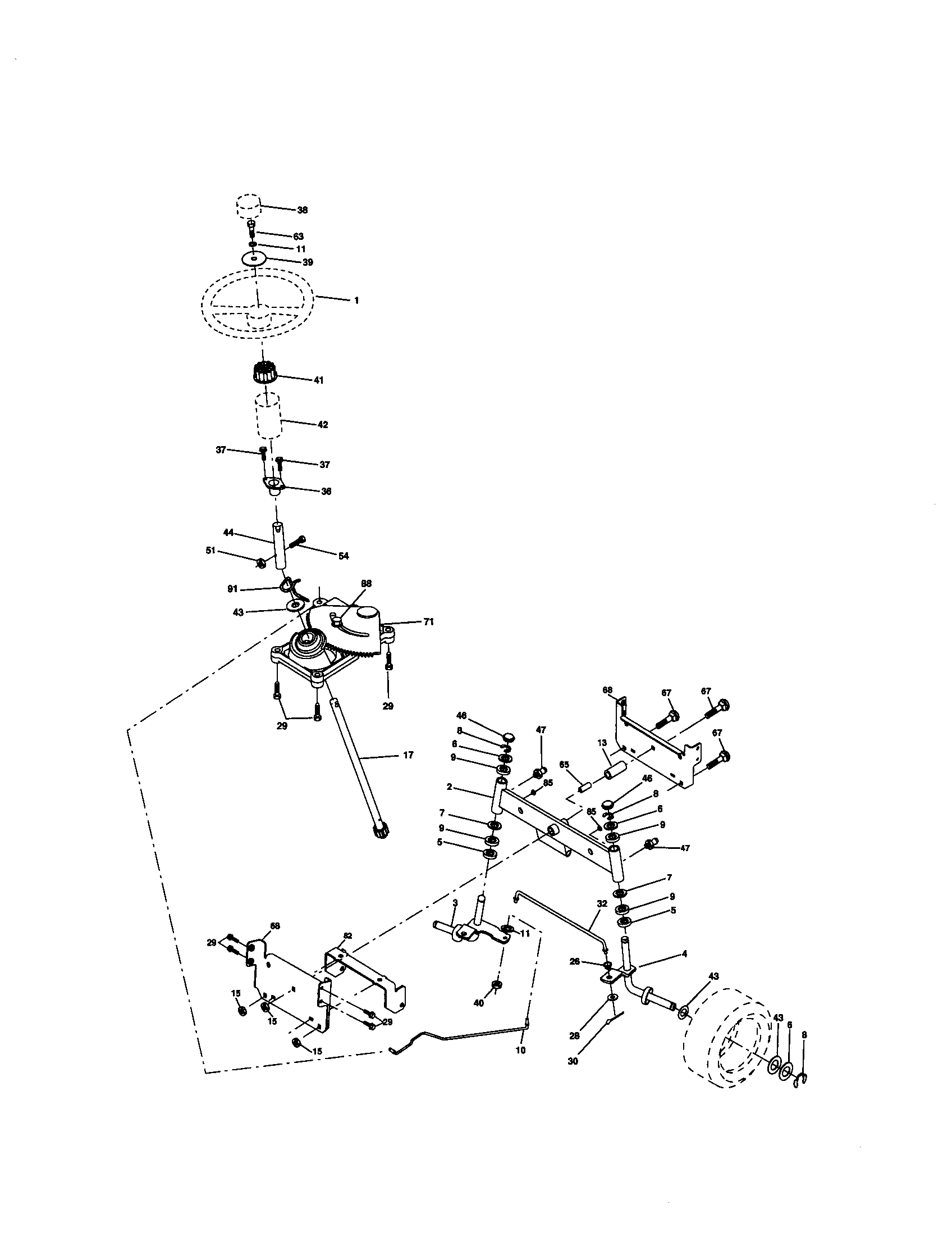 Craftsman 917271821 steering assembly diagram
