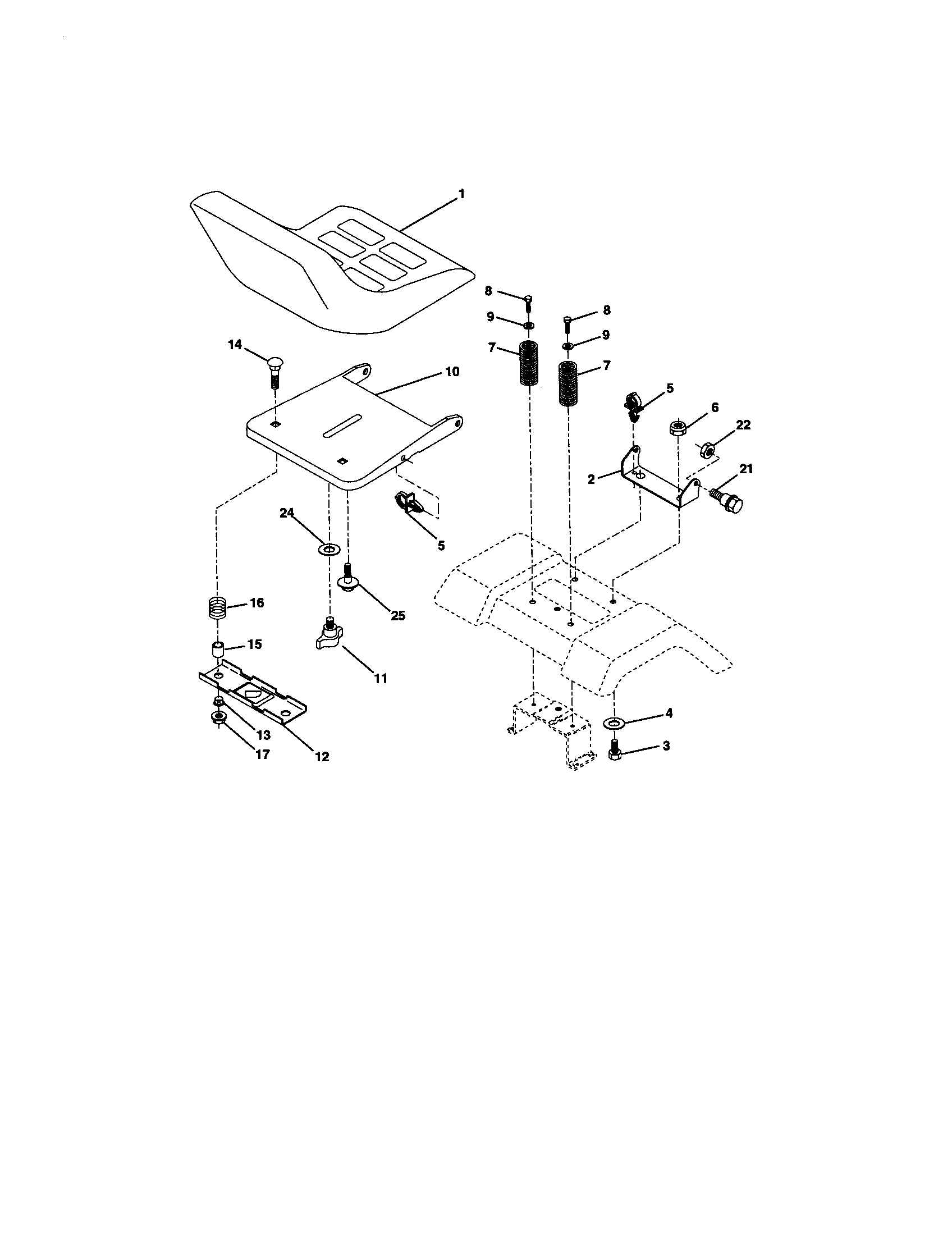 Craftsman 917271821 seat assembly diagram