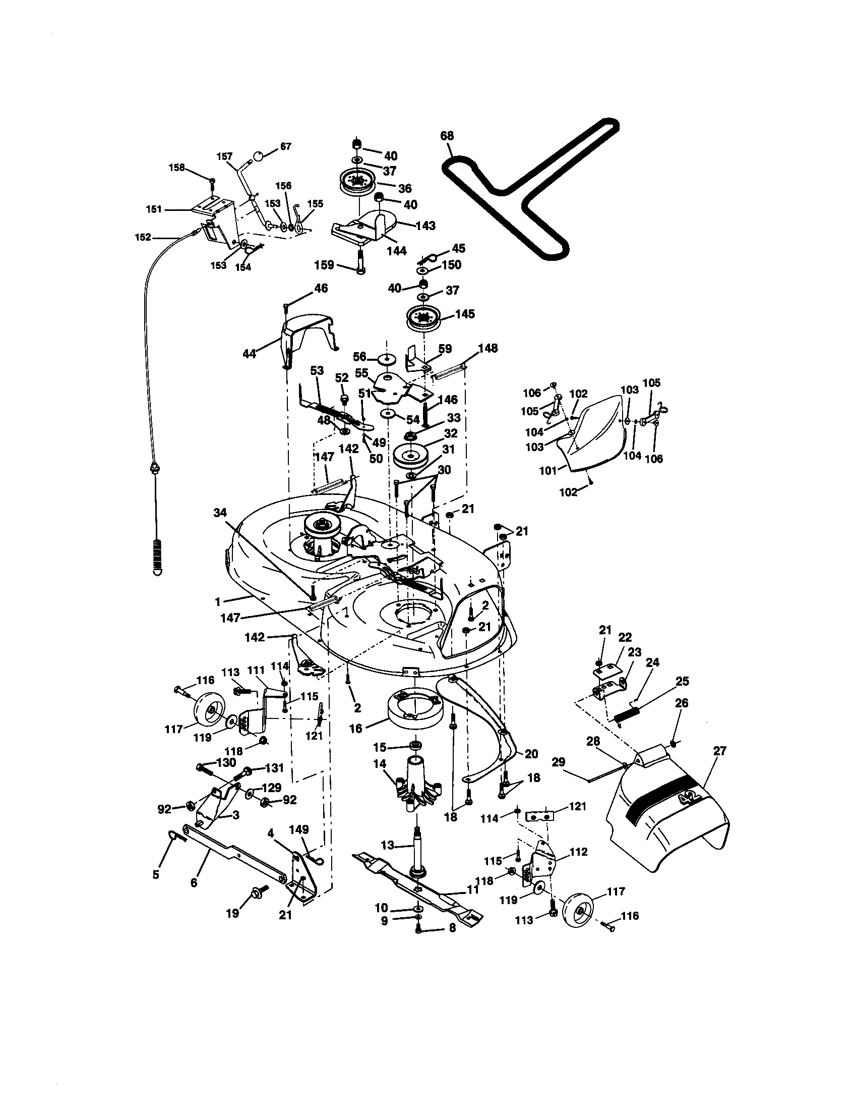 Craftsman 917271821 mower deck diagram