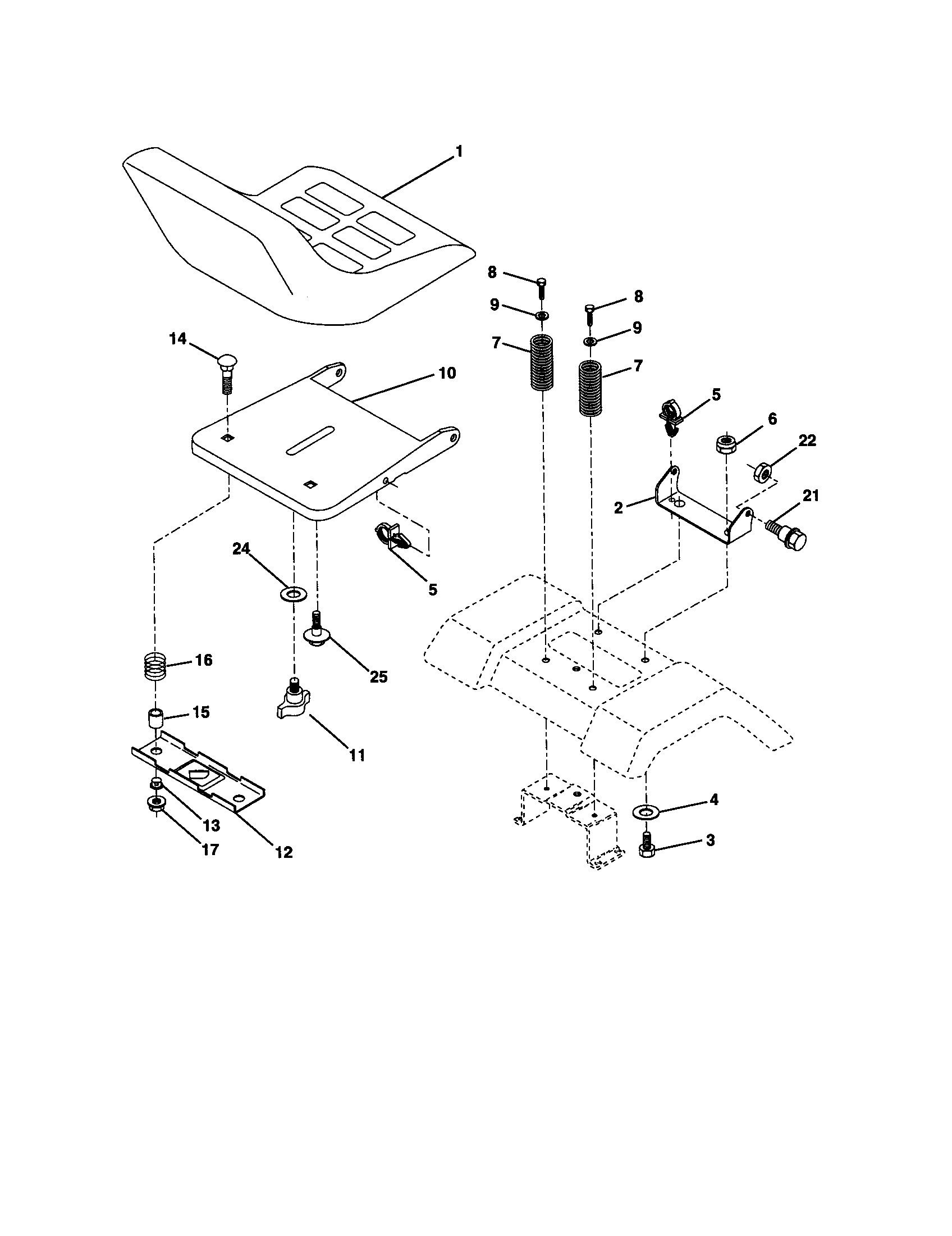 Craftsman 917271811 seat assembly diagram