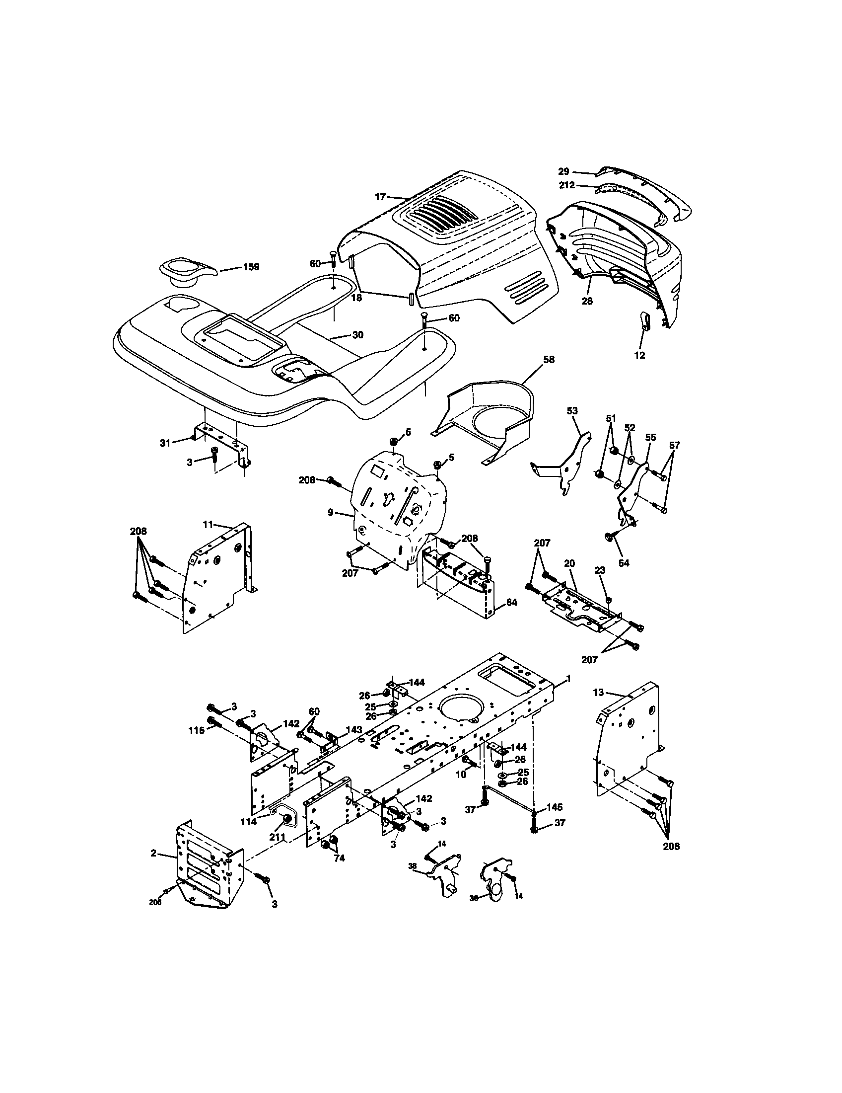Craftsman 917271831 chassis and enclosures diagram