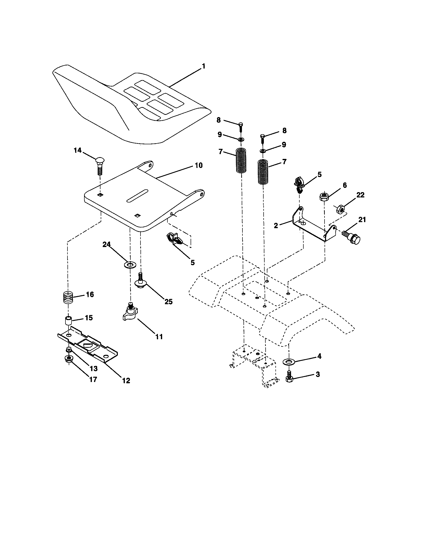 Craftsman 917271831 seat assembly diagram