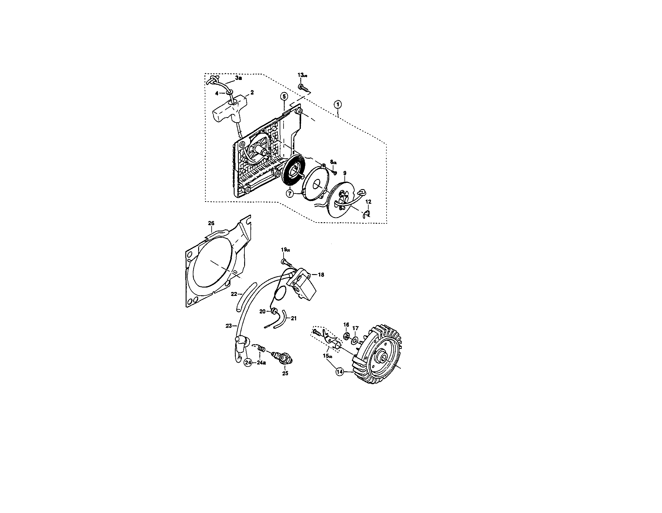 Makita DCS9010 flywheel and starter diagram