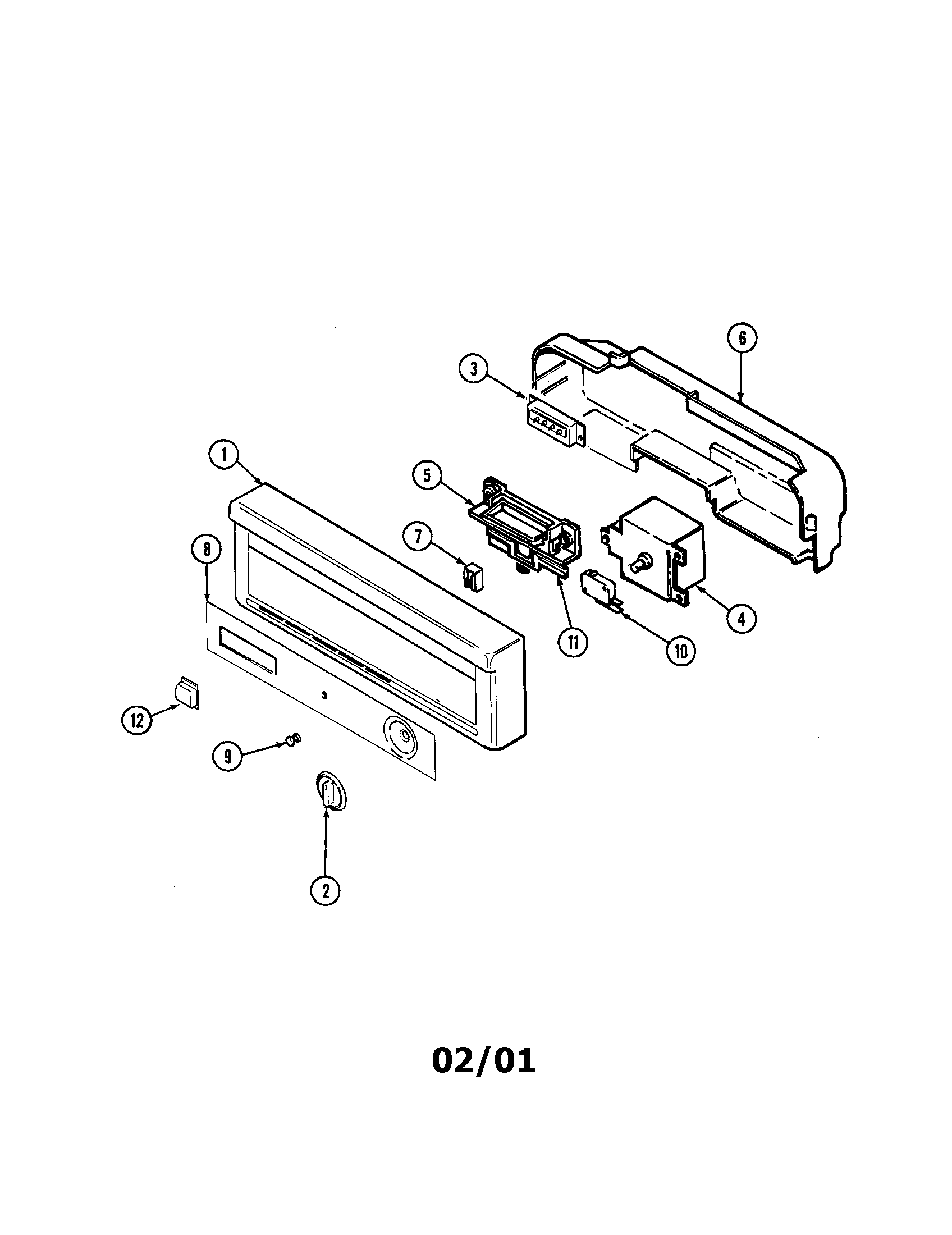 Jenn-Air DW711W control panel diagram