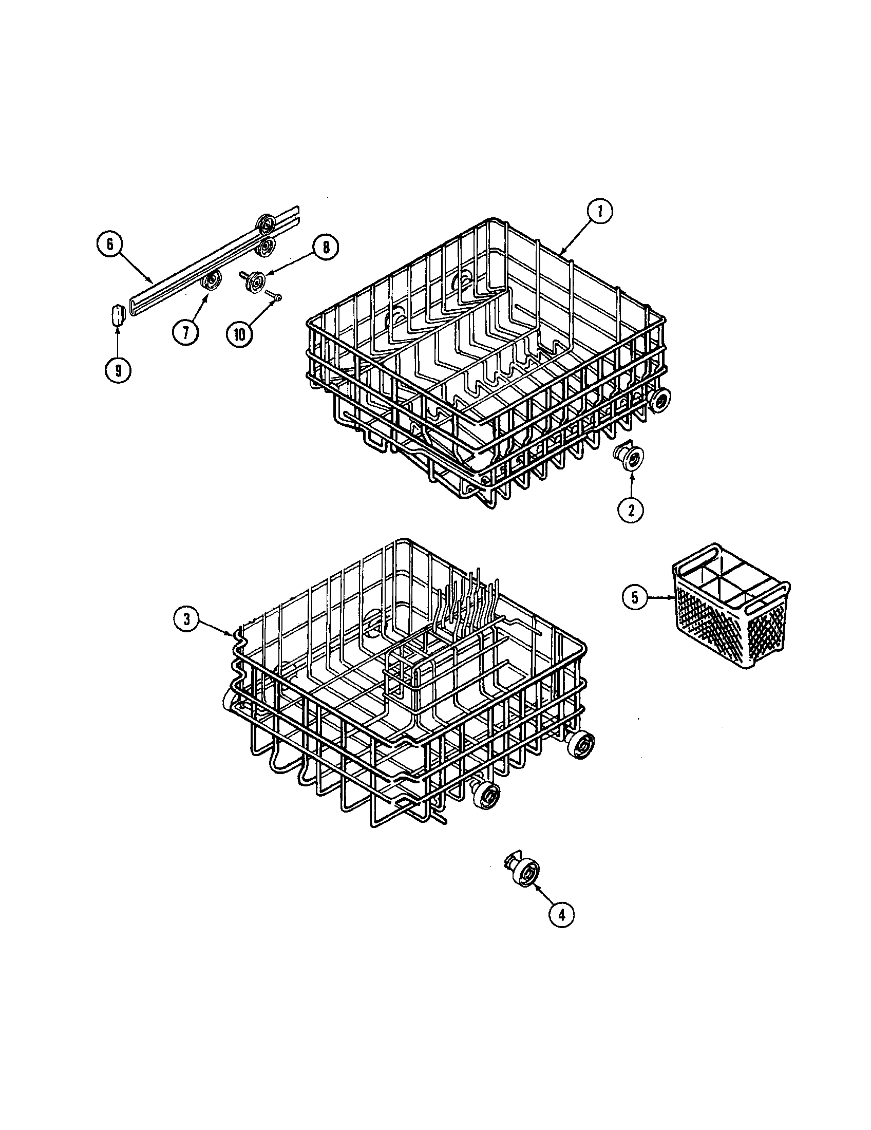 Jenn-Air DW711W track and rack assembly diagram