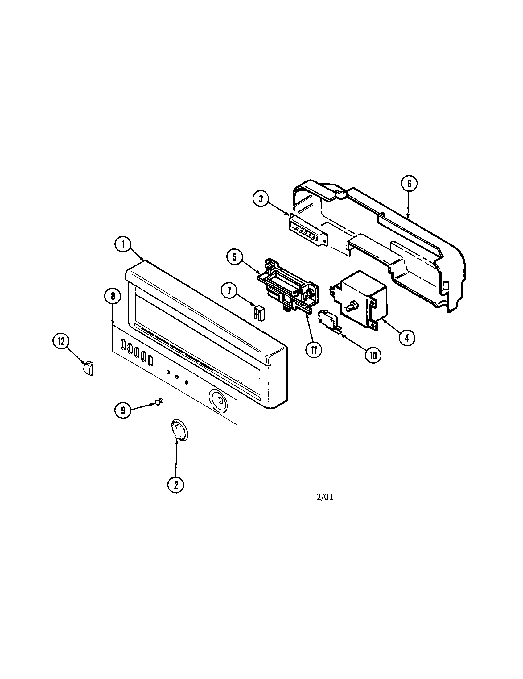 Jenn-Air DW731A control panel diagram