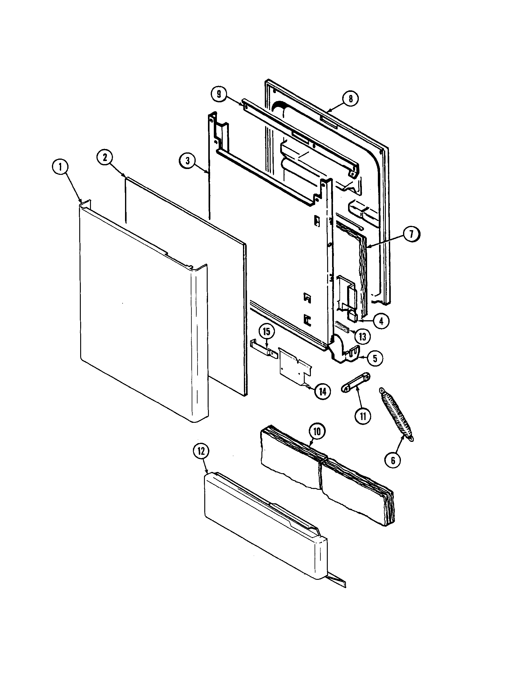 Jenn-Air DW731A door diagram