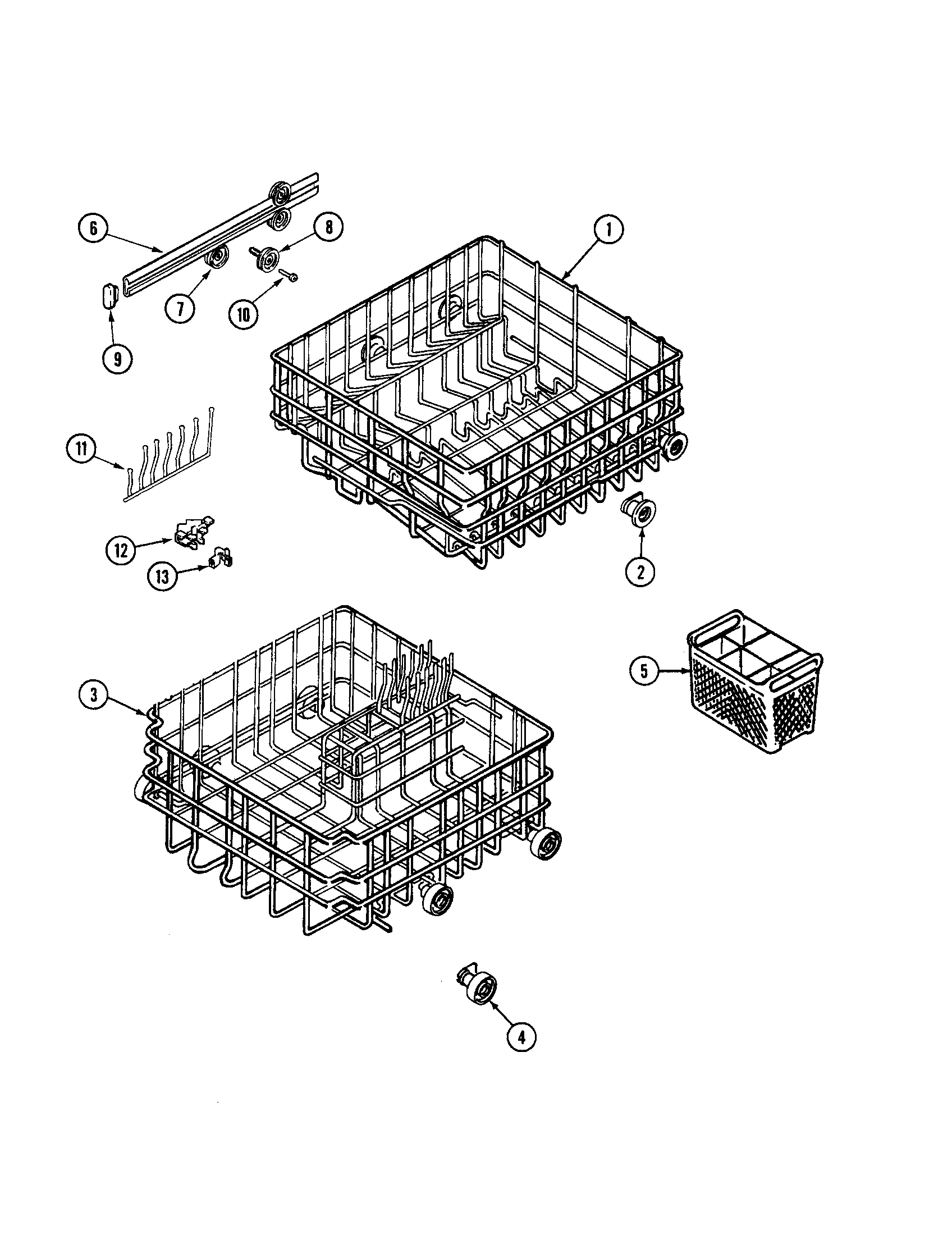 Jenn-Air DW731A track and rack assembly diagram