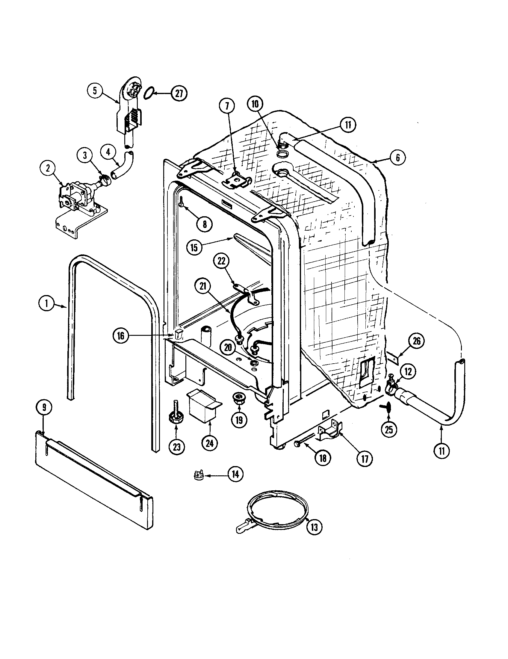Jenn-Air DW731A tub diagram
