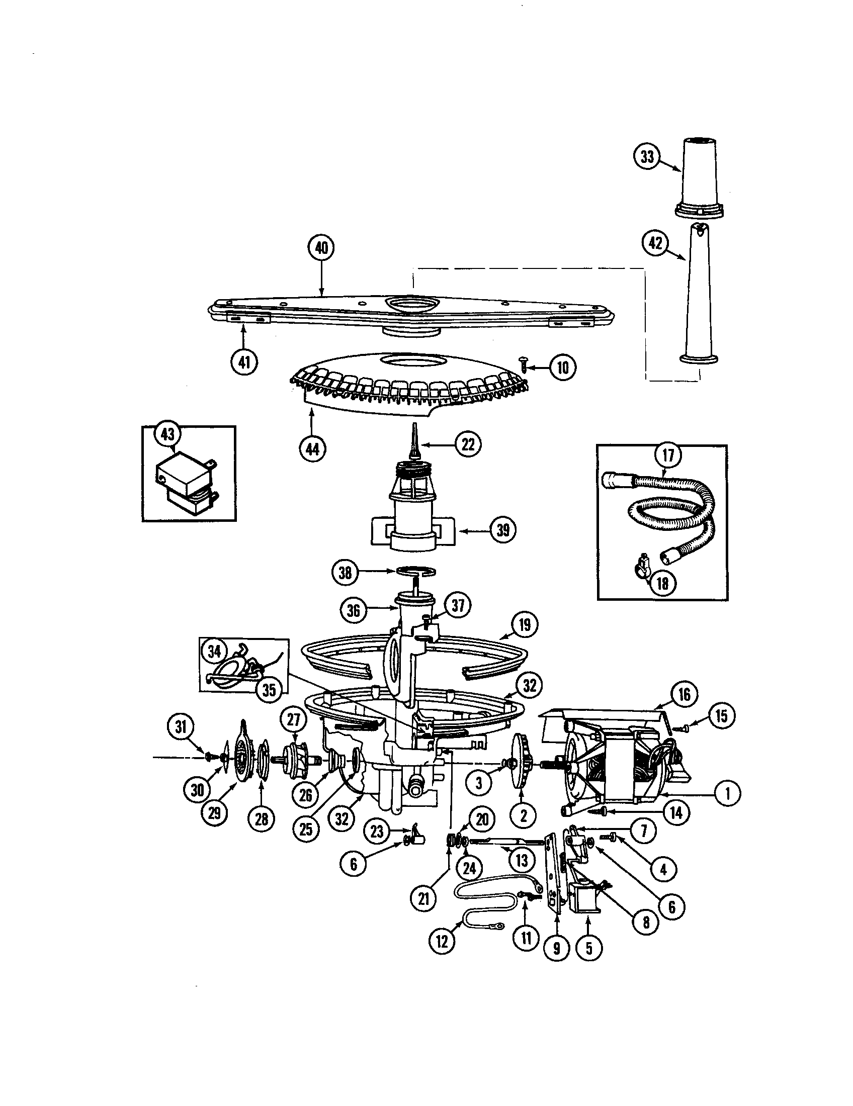 Jenn-Air DW731A pump and motor diagram
