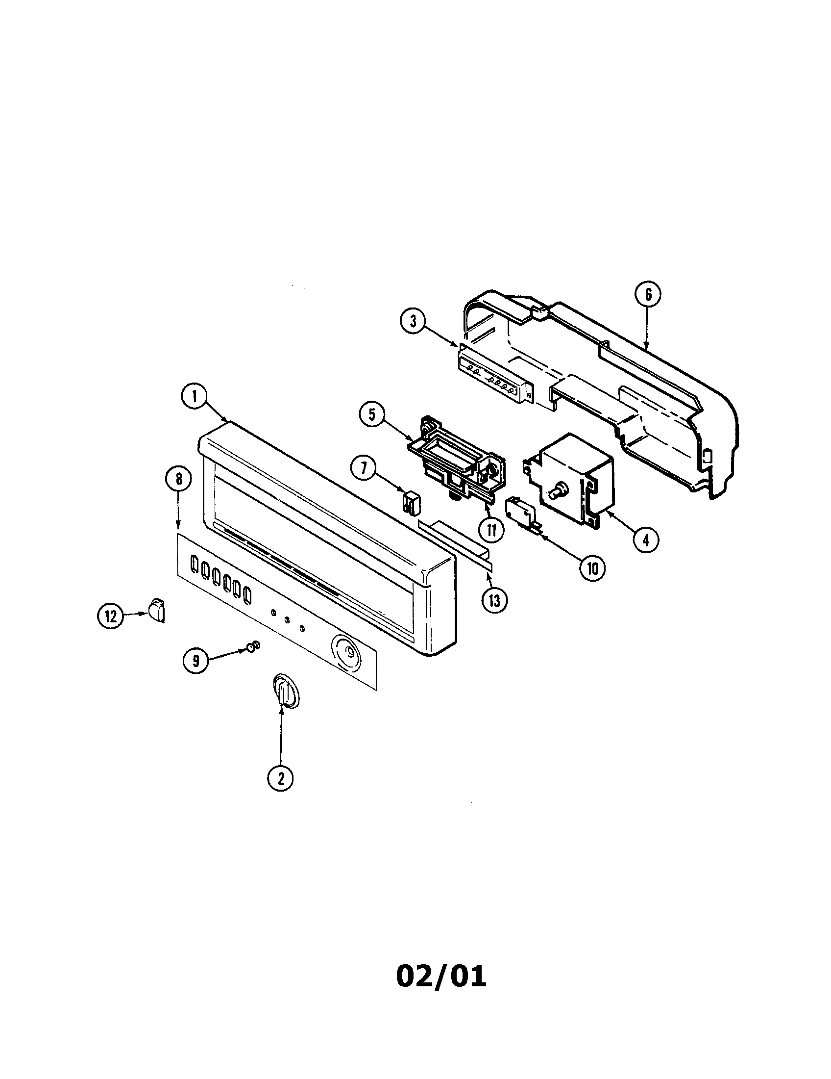 Jenn-Air DW761B control panel diagram