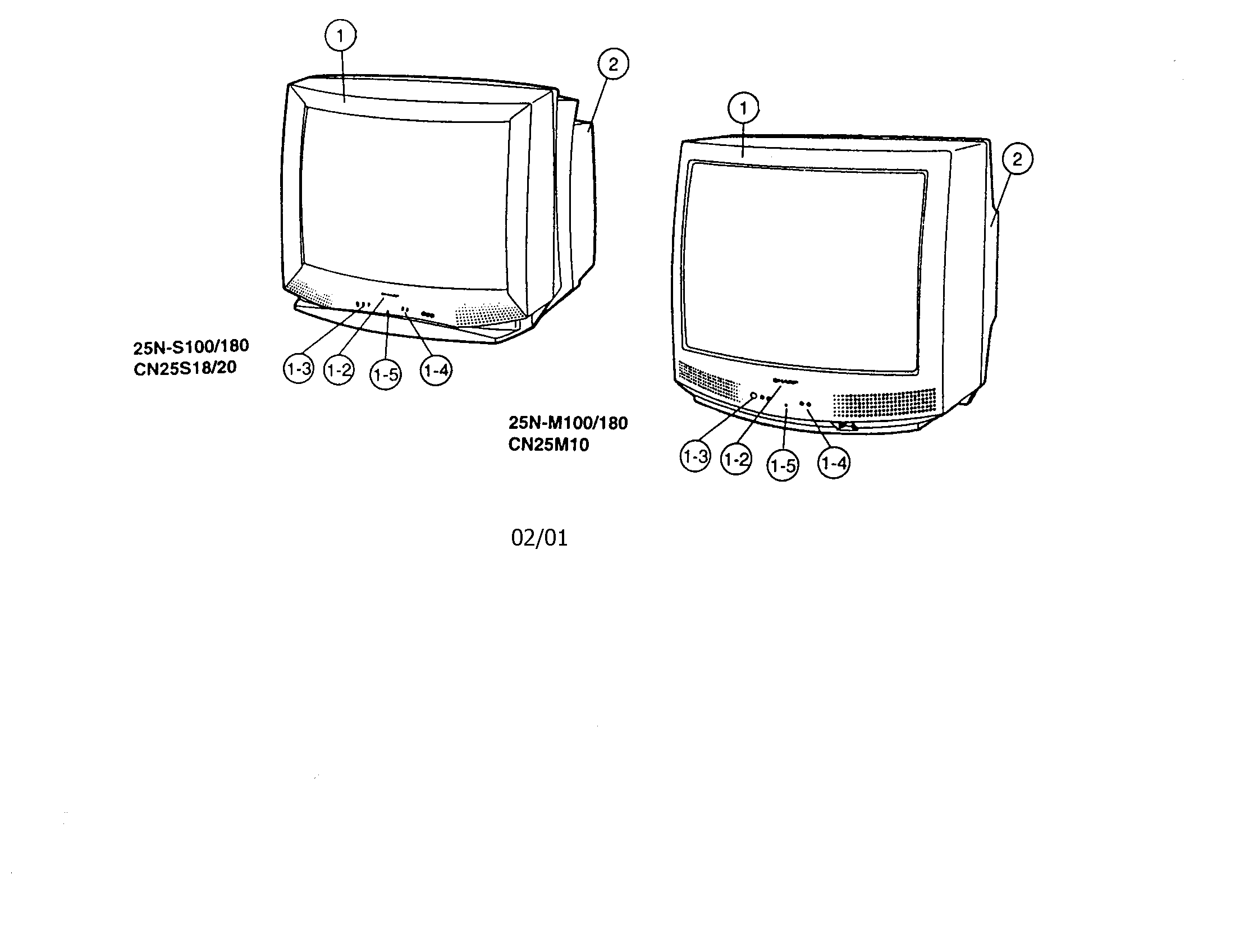 Sharp 25N-S180 tv diagram