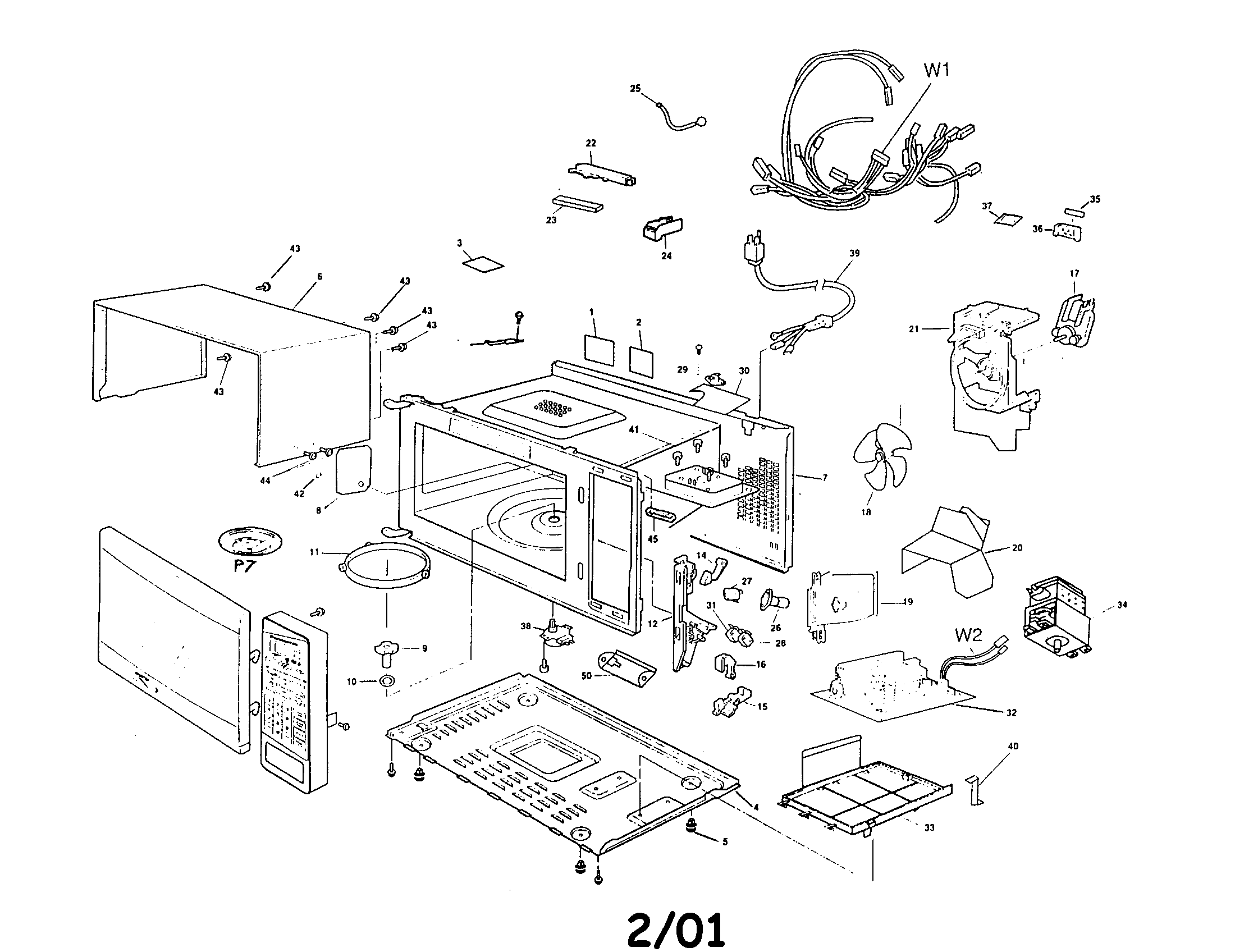 Panasonic NN-T990 oven cavity diagram