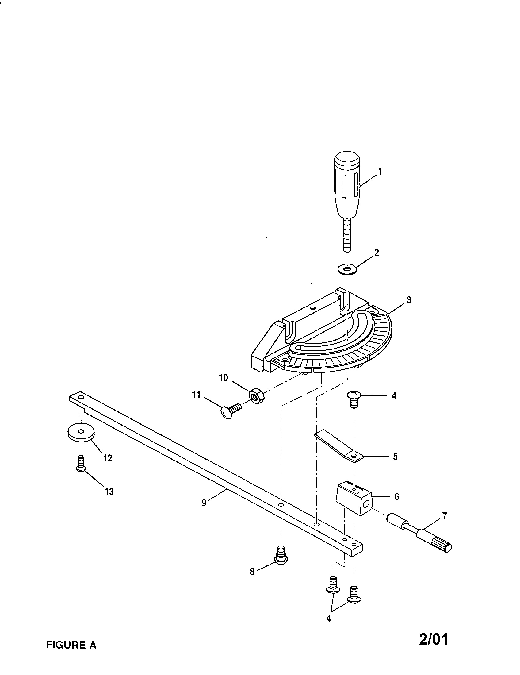 Craftsman 315248200 miter gage diagram