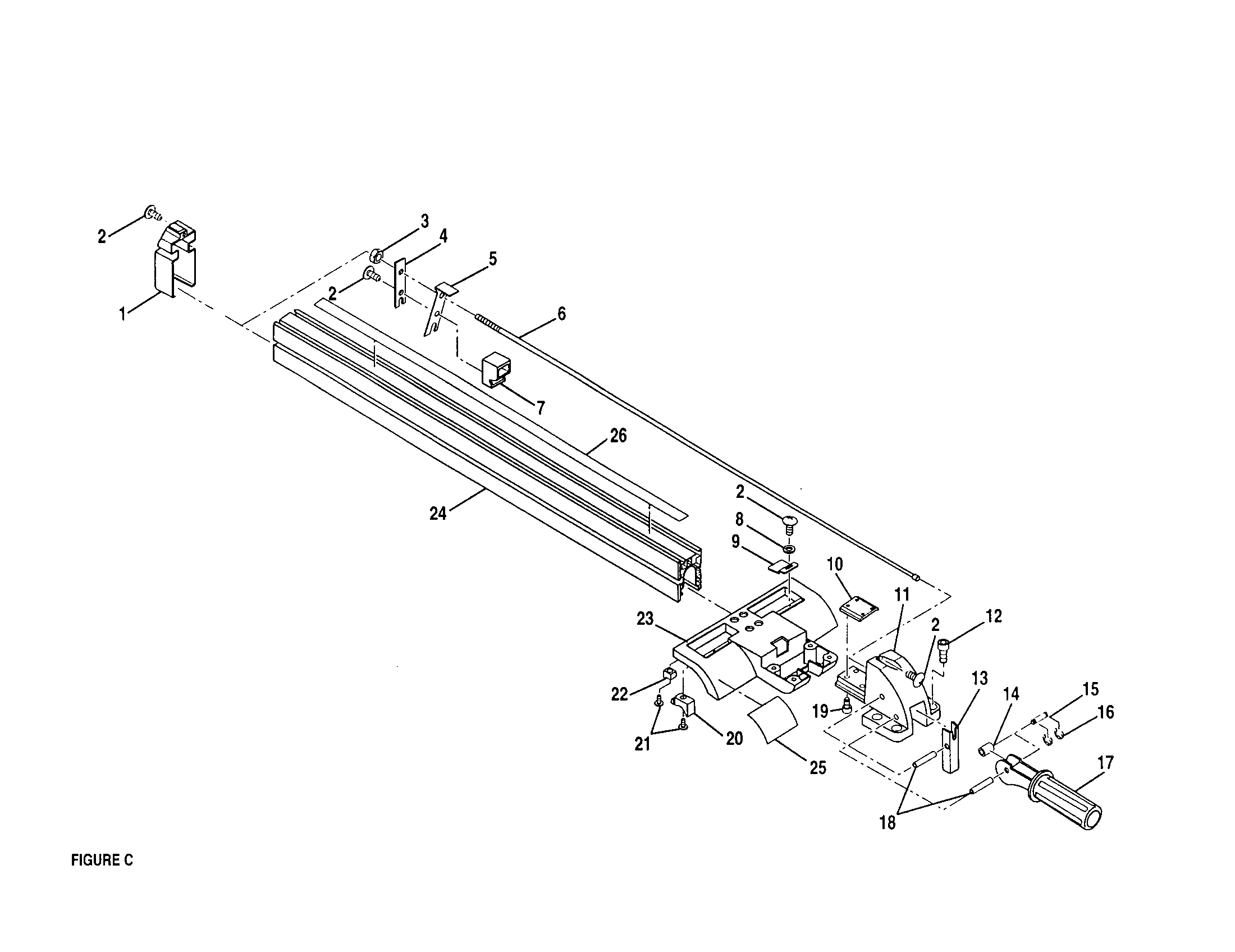 Craftsman 315248200 rip fence diagram