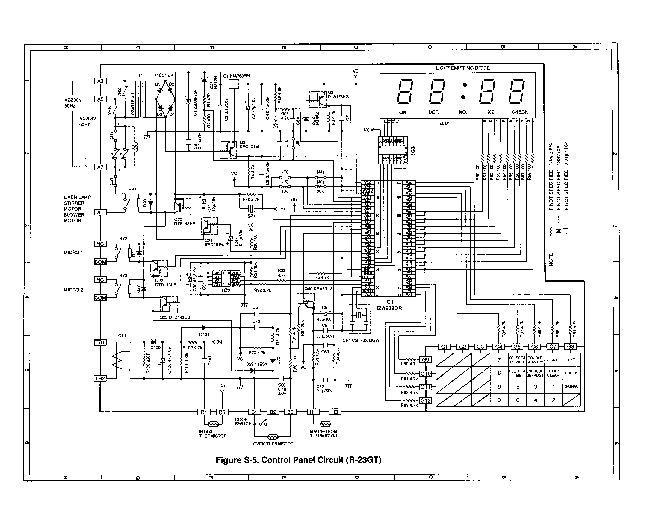Sharp R-23GT r-23gt - control panel circuit diagram