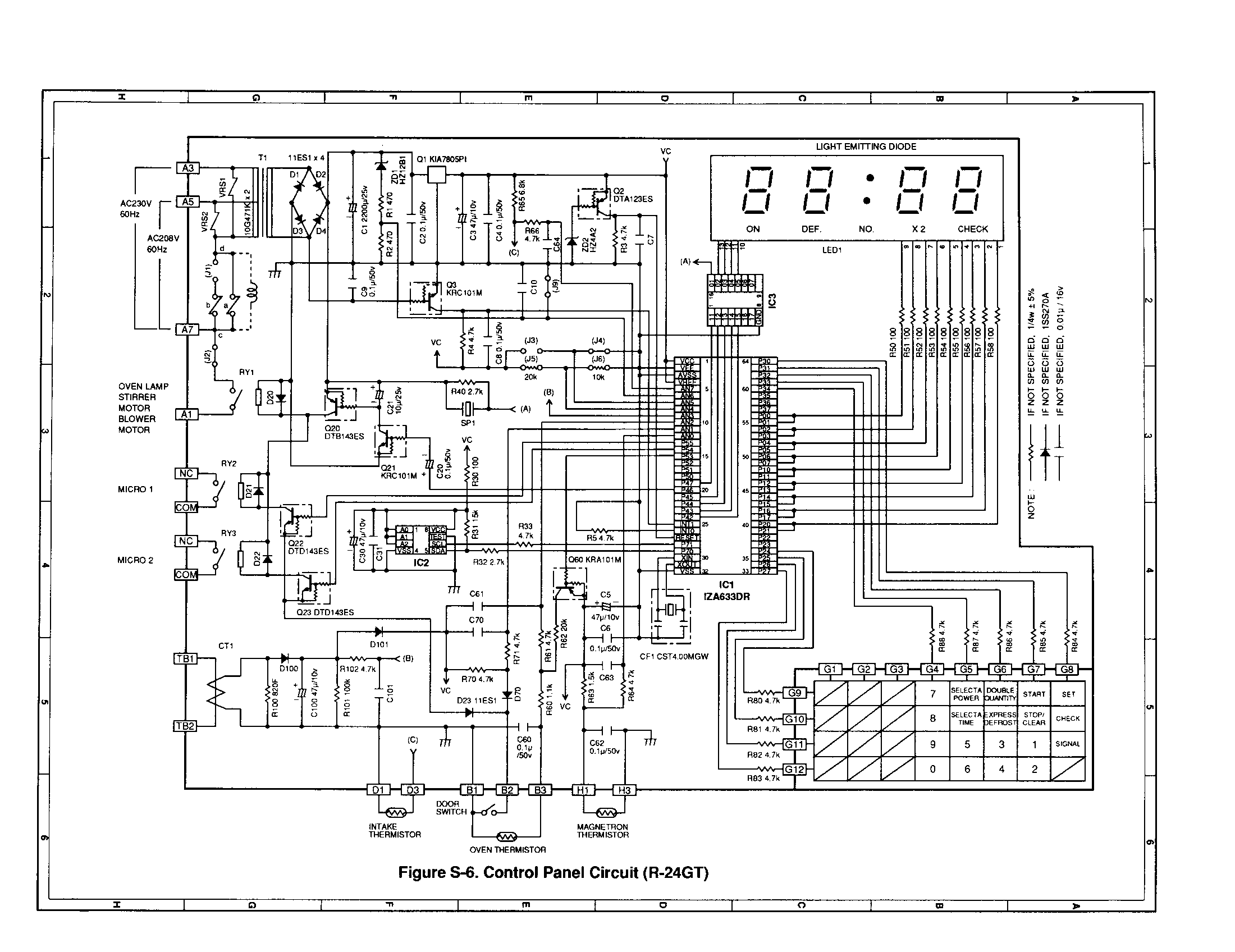 Sharp R-23GT r=24gt = control panel circuit diagram