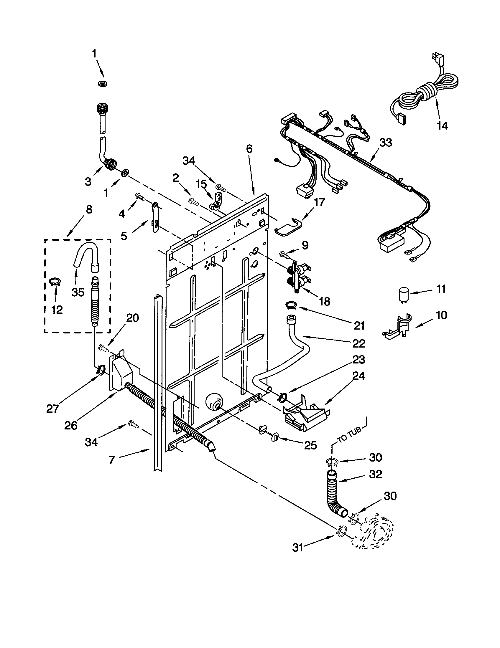 Kenmore 11012852100 rear panel diagram