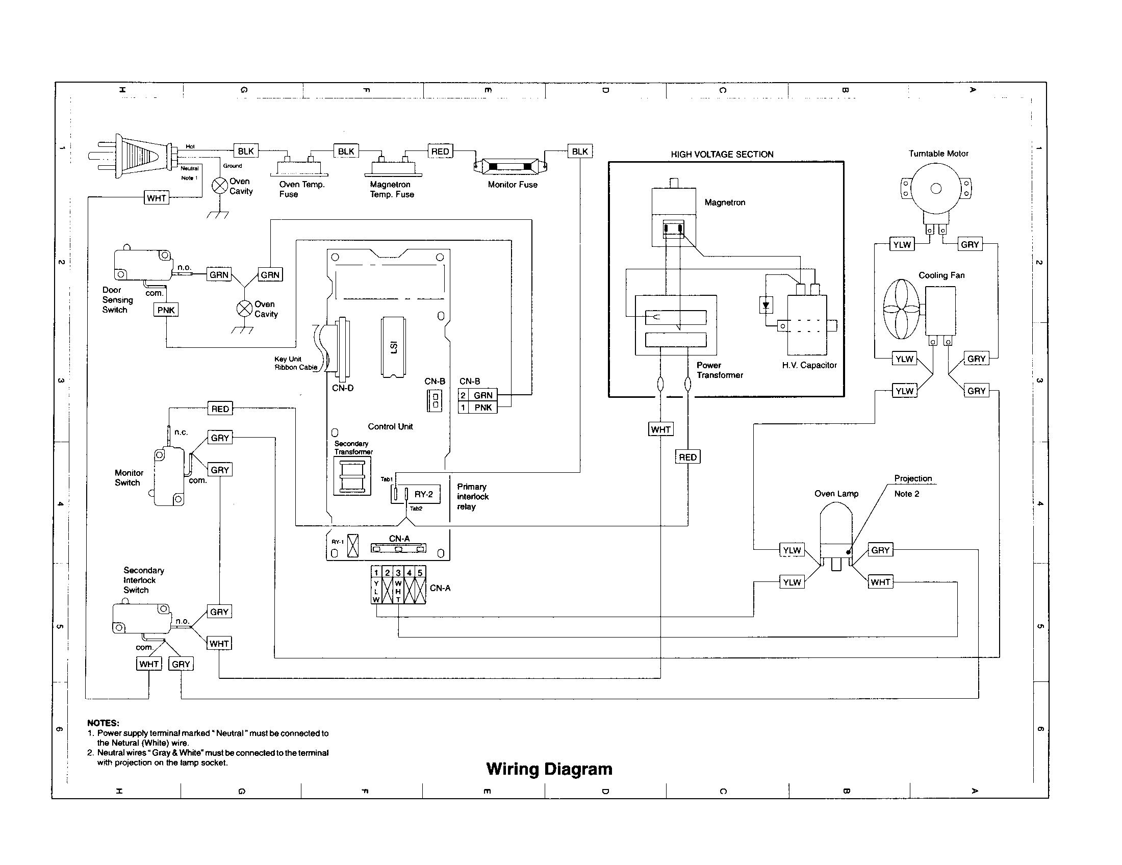 Sharp R-4A85 wiring diagram diagram