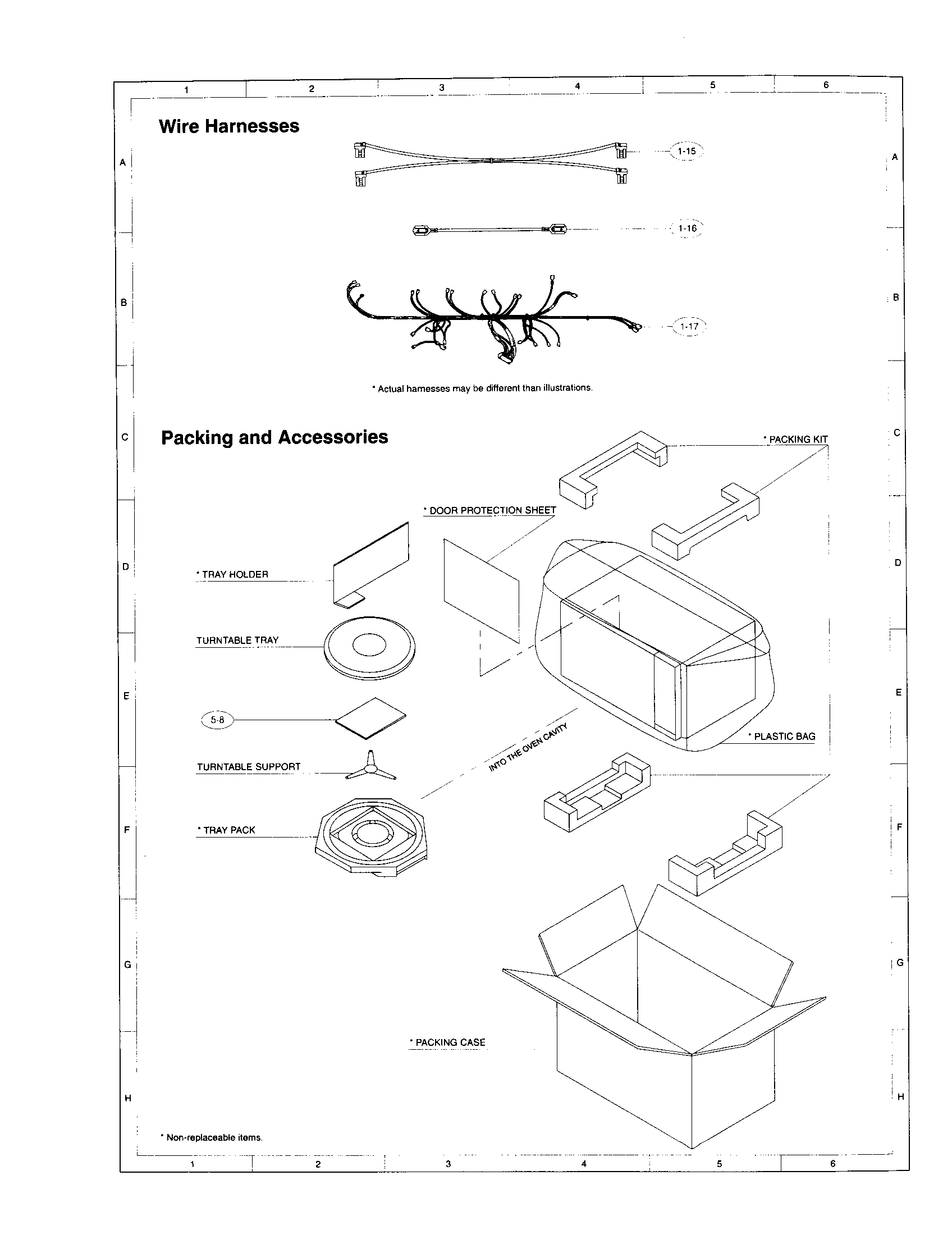 Sharp R-4A85 wire harnesses diagram