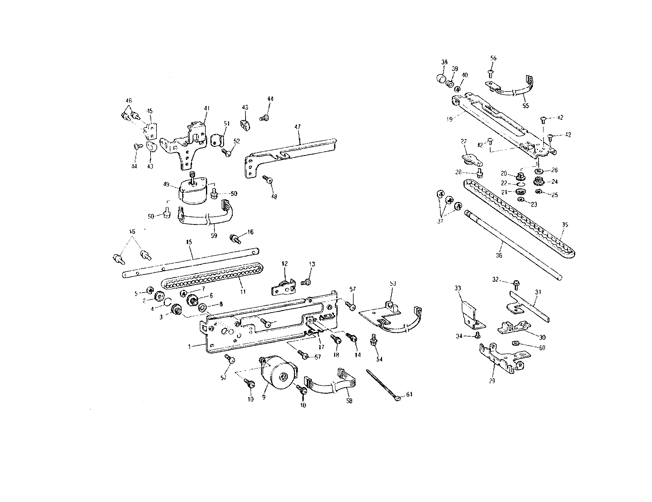 Brother PE-100 embroidery mechanism diagram