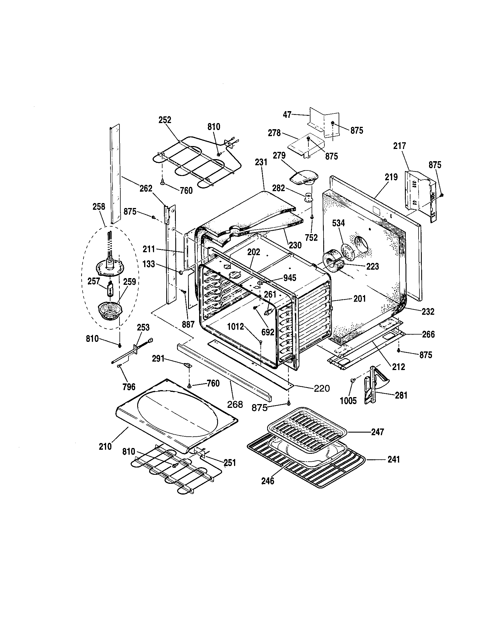 Kenmore Elite 91149004993 body section diagram