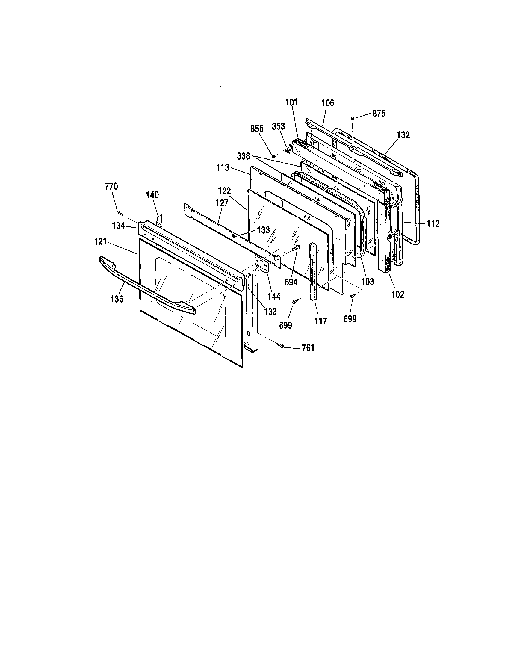 Kenmore Elite 91149004993 door diagram