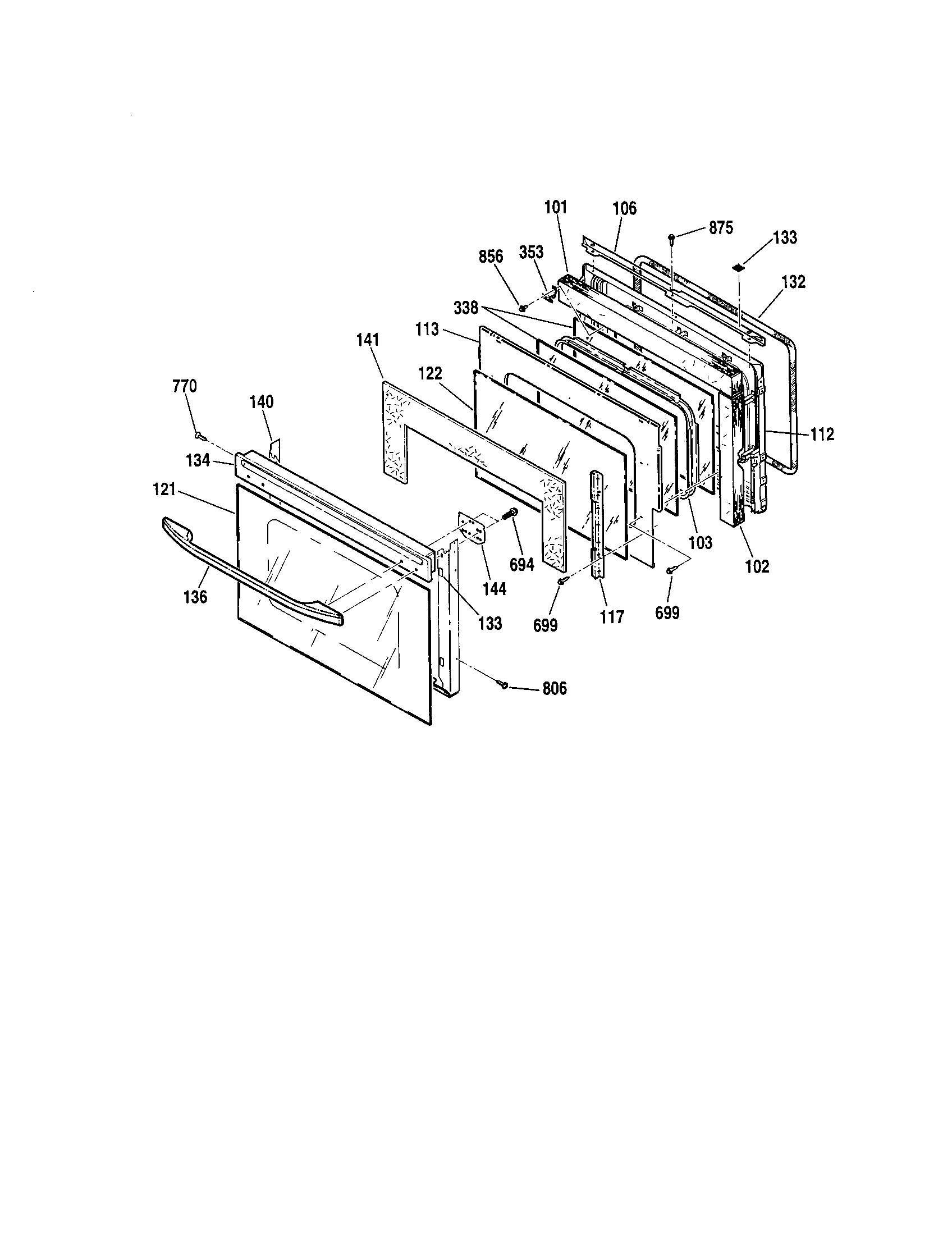 Kenmore Elite 91149004993 door-91149003993 diagram