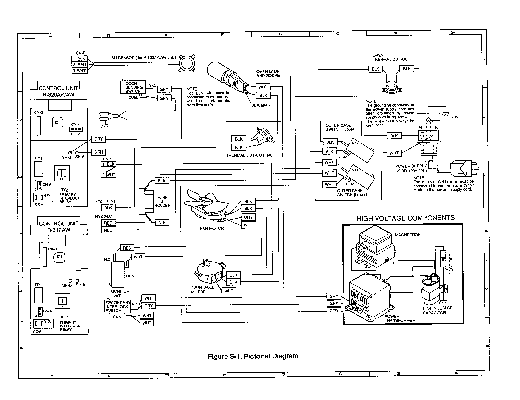 Sharp R-320AW pictorial diagram diagram
