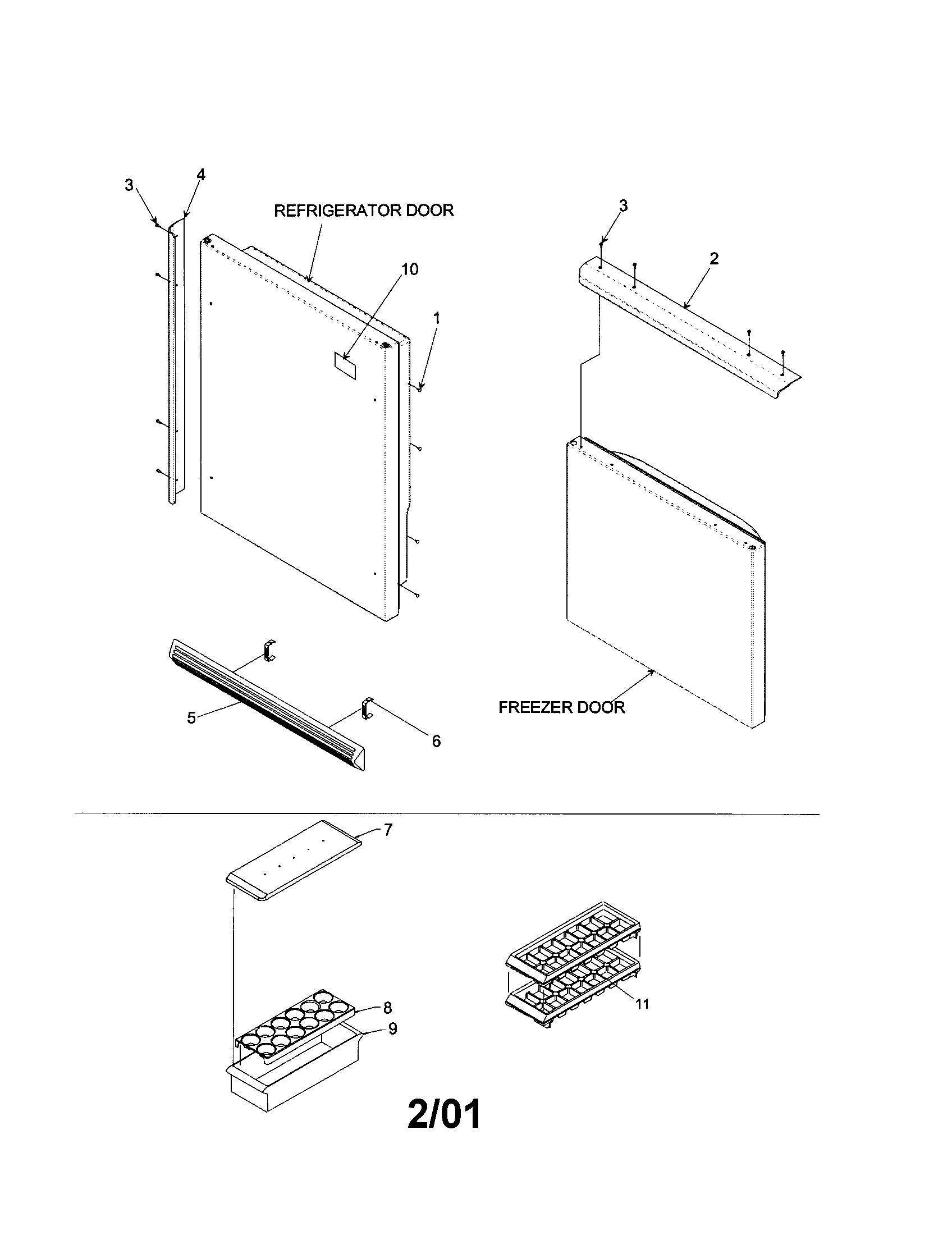 Kenmore 59661803100 door handles/accessories diagram