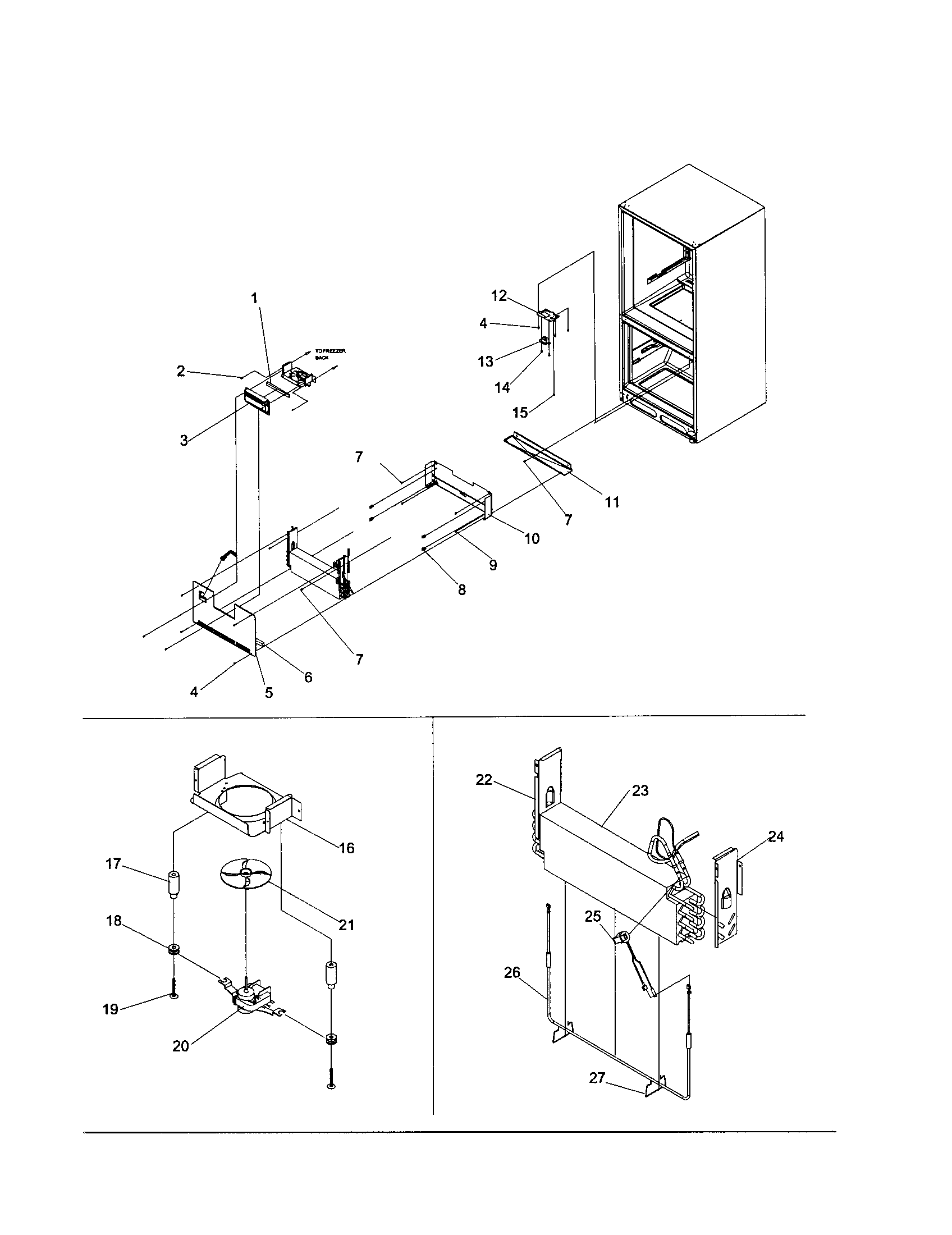 Kenmore 59661803100 evaporator/freezer control diagram