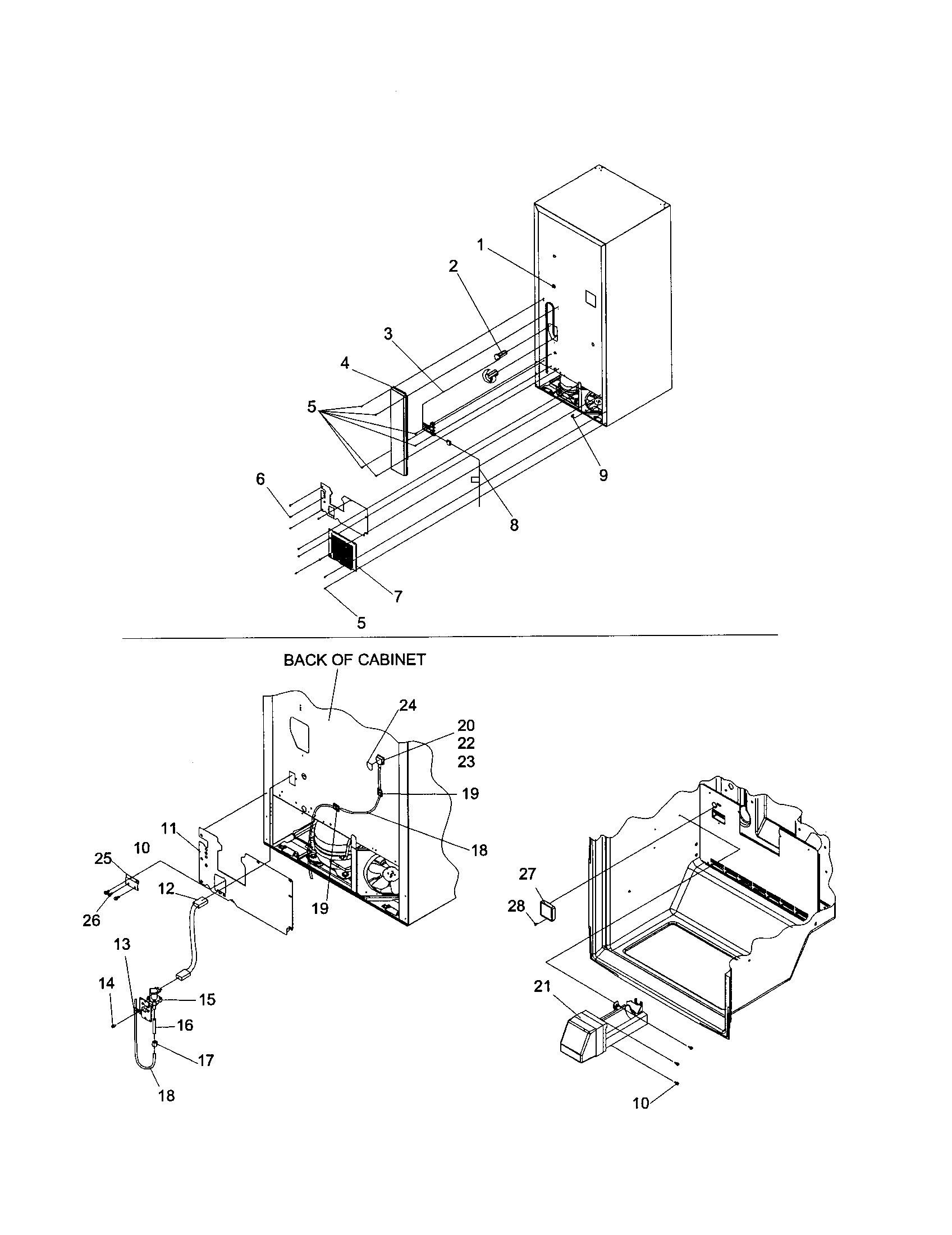 Kenmore 59661803100 cabinet back diagram