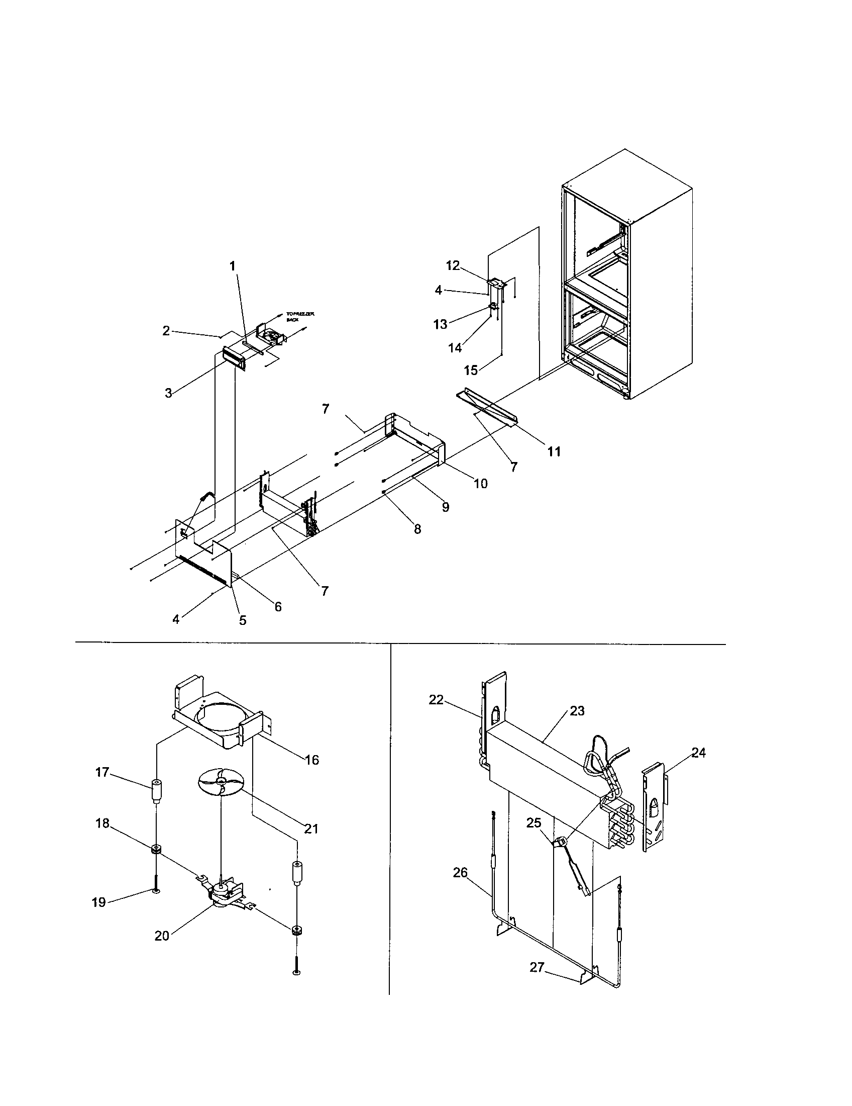 Kenmore 59661872101 evaporator/freezer control diagram