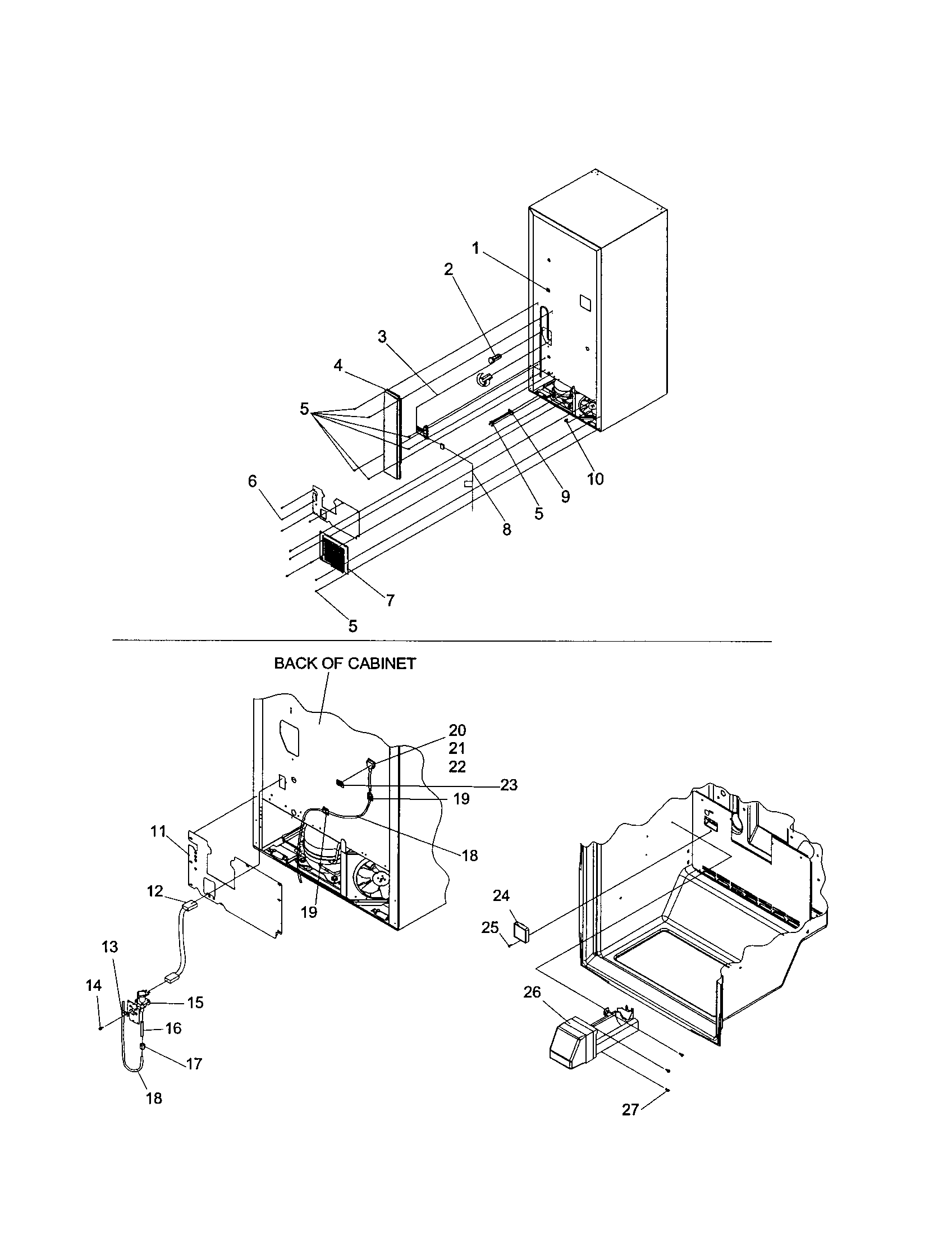 Kenmore 59661872101 cabinet back diagram