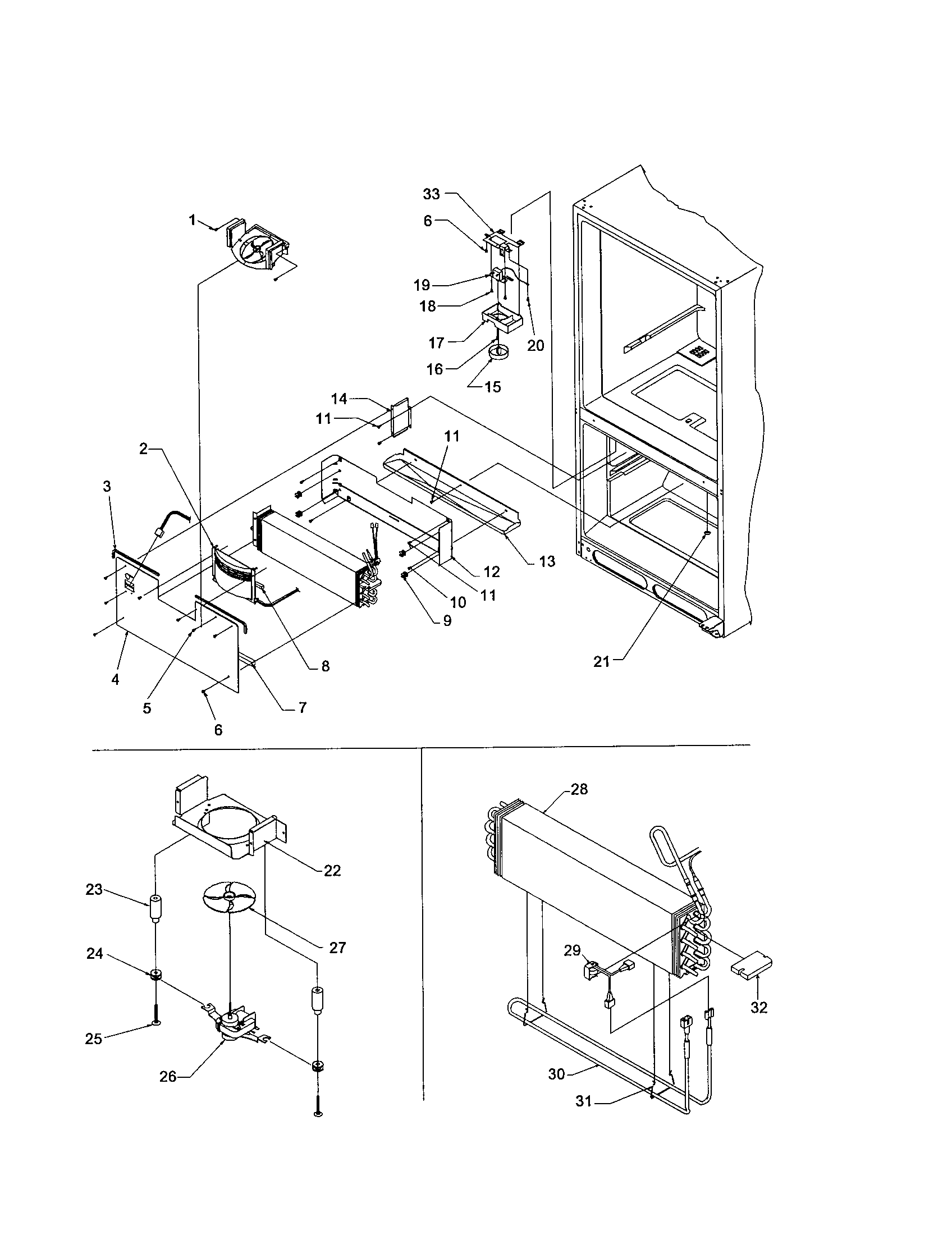 Kenmore 59671144101 evaporator/freezer control diagram