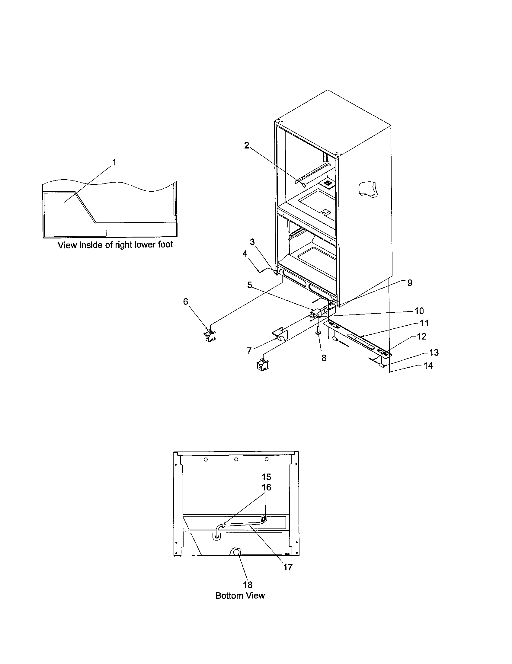 Kenmore 59671144101 insulation and roller diagram