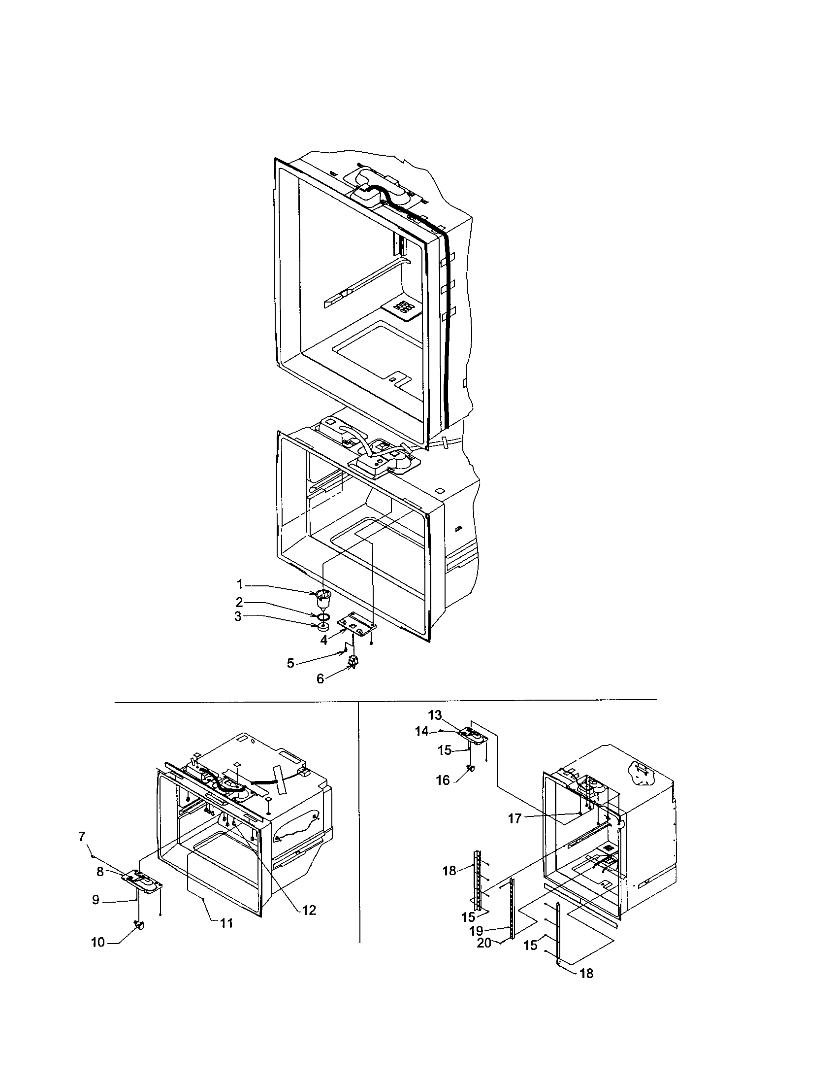 Kenmore 59671144101 light switches/drain funnel diagram