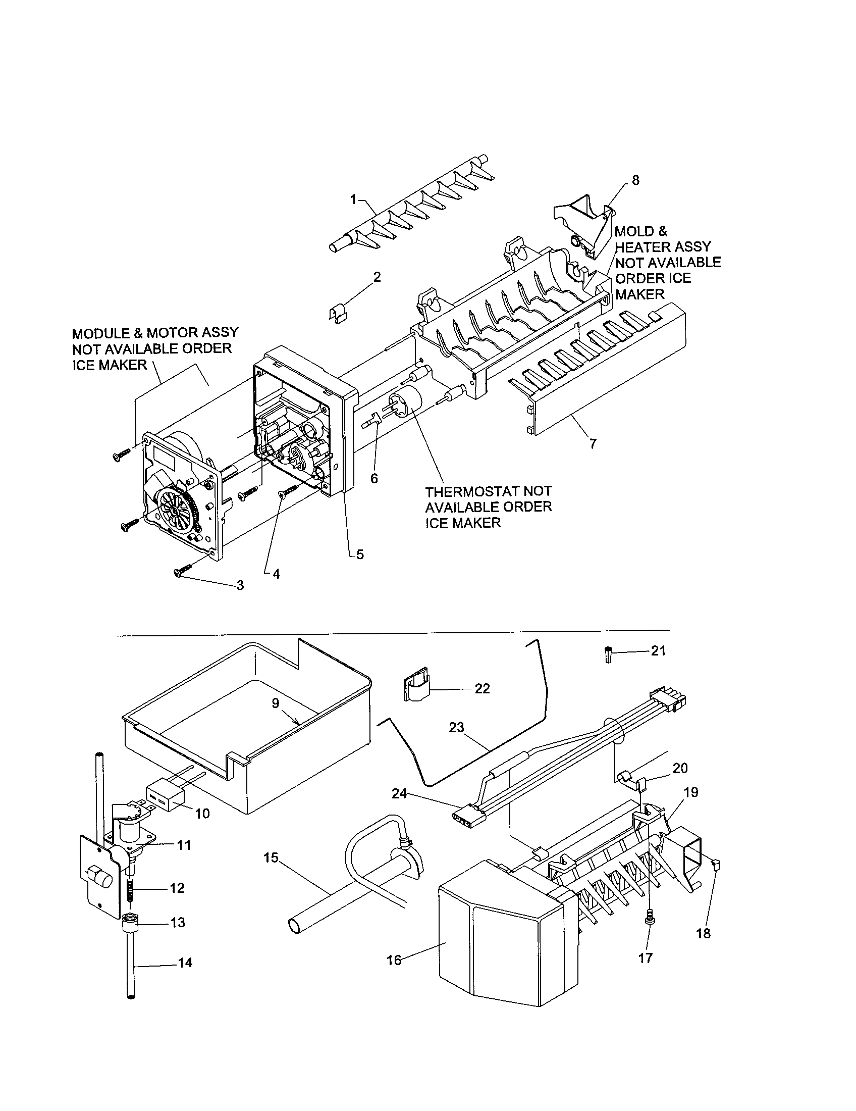 Kenmore 59671144101 icemaker diagram