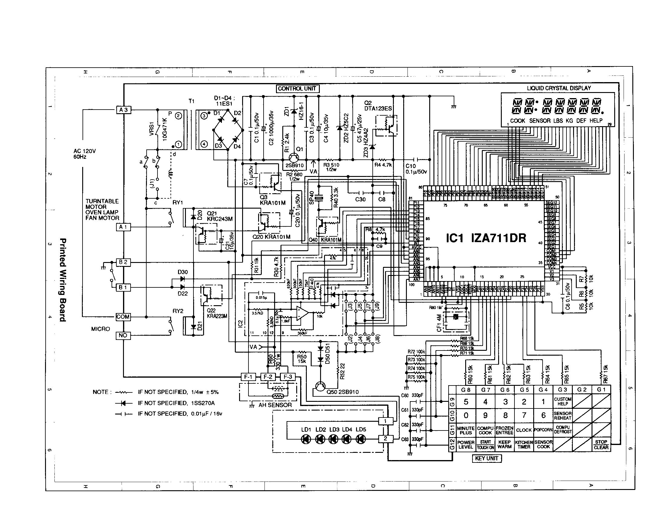 Sharp R-4H88 control unit diagram
