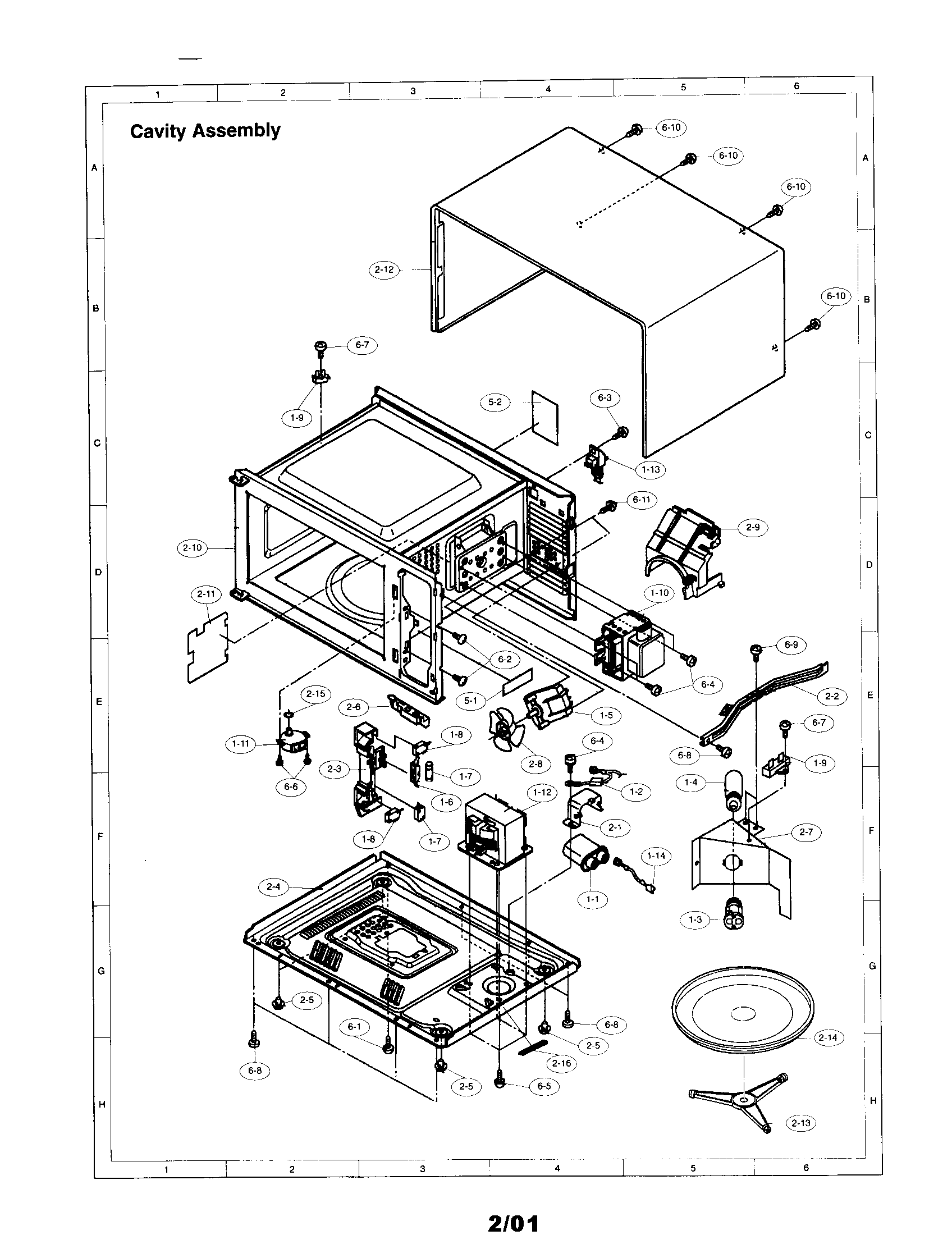 Sharp R-4A48 cavity diagram