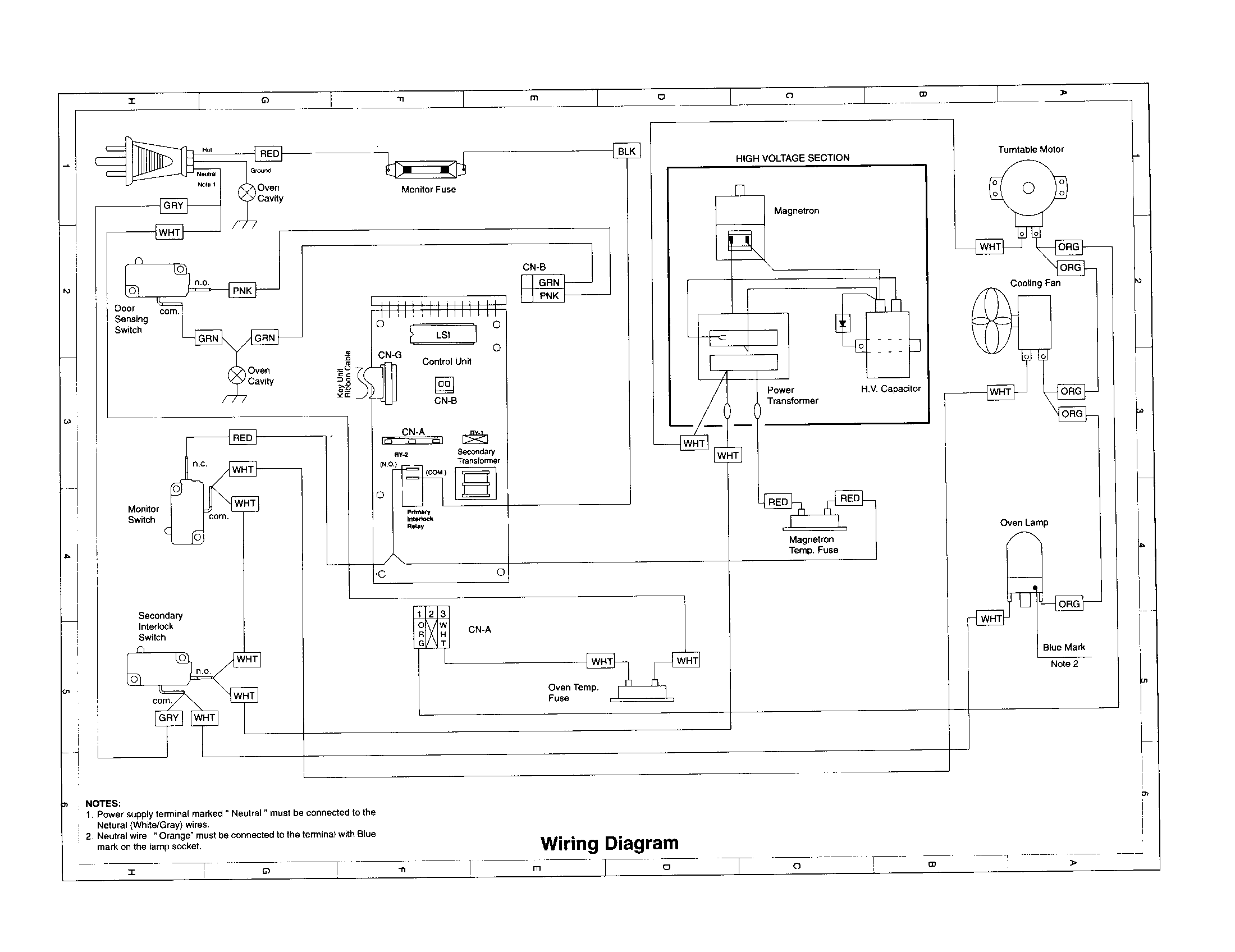 Sharp R-4A48 wiring diagram diagram