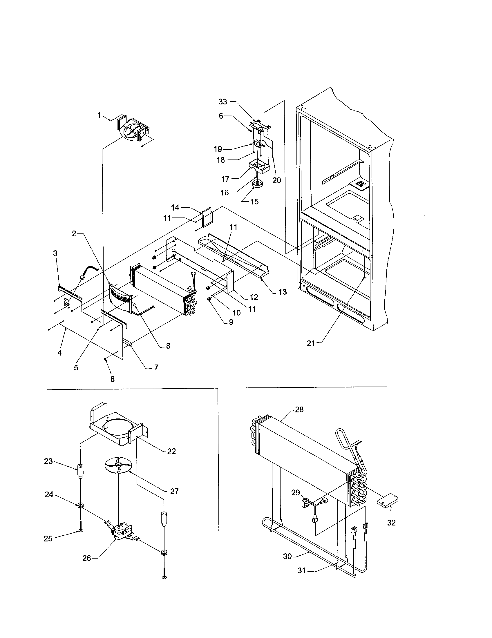 Kenmore 59671102101 evaporator/freezer control diagram