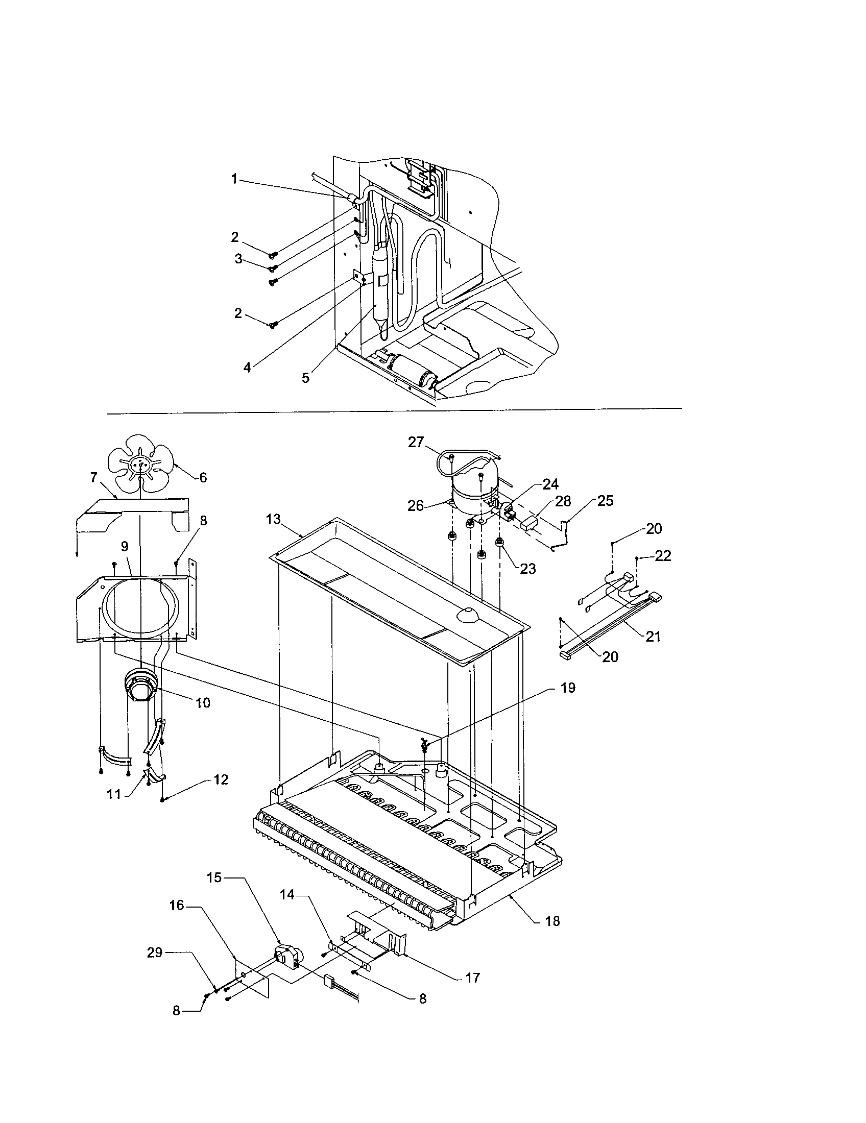 Kenmore 59671102101 mahcine compartment diagram