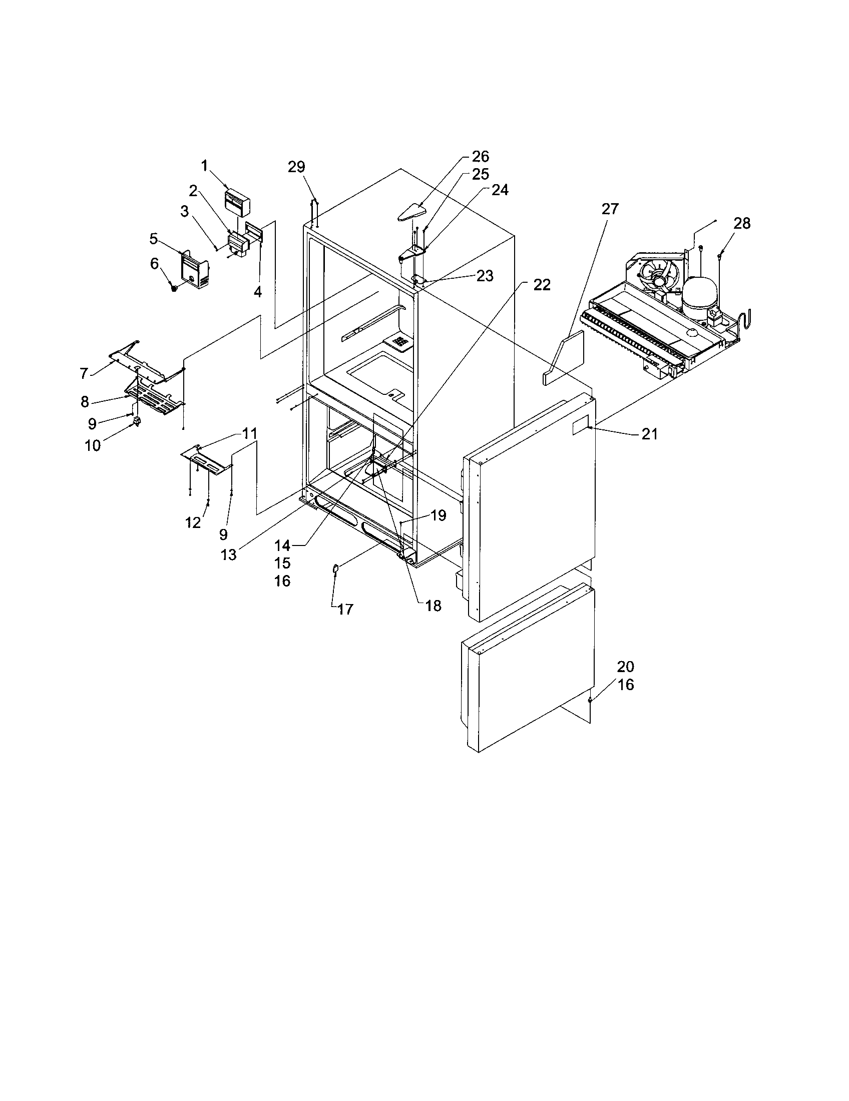 Kenmore 59661154101 controls/light covers diagram