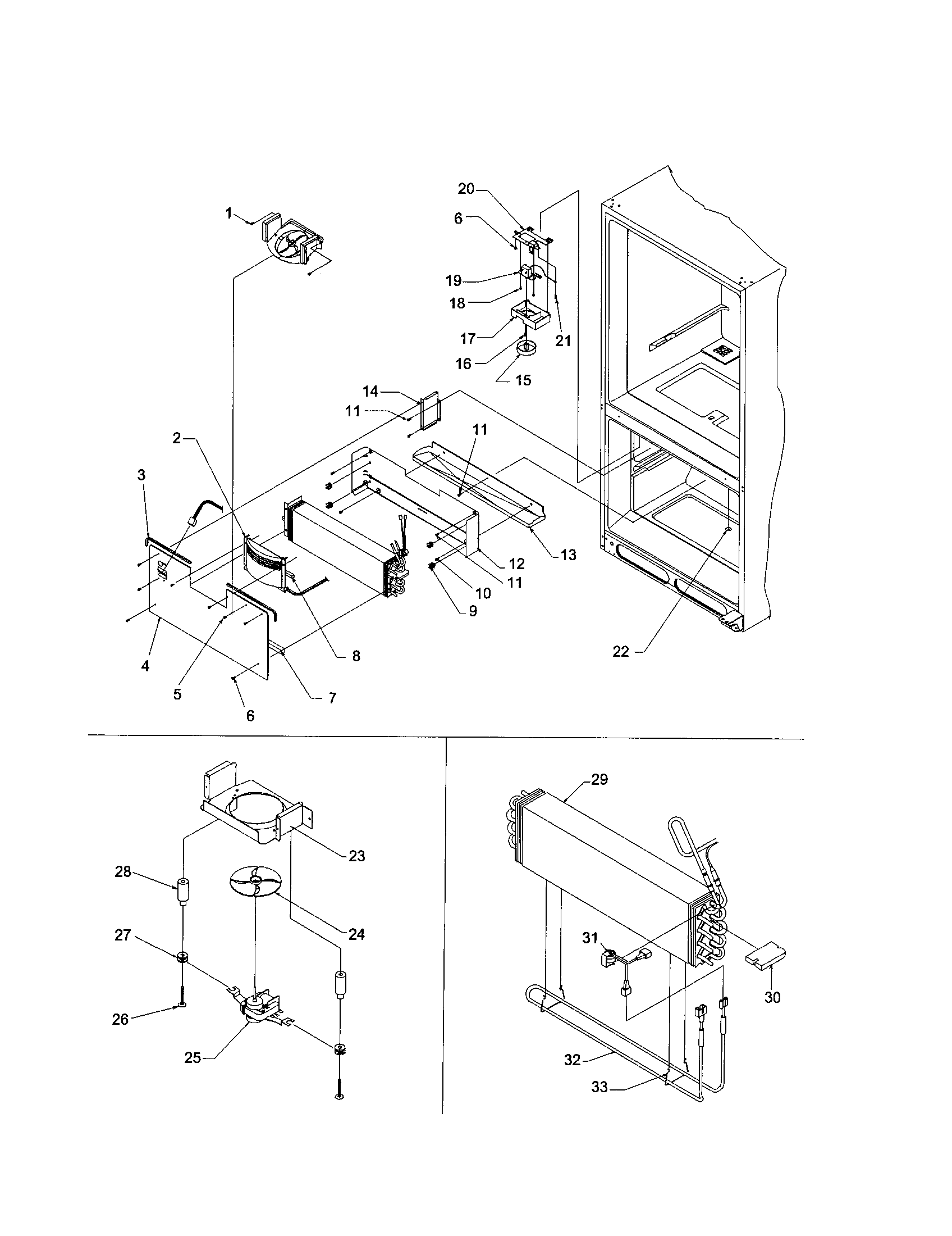 Kenmore 59661154101 evaporator/freezer control diagram