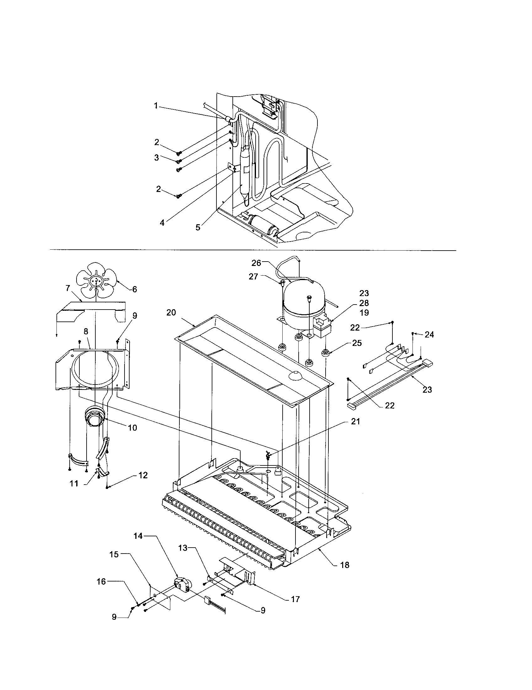 Kenmore 59661154101 machine compartment diagram