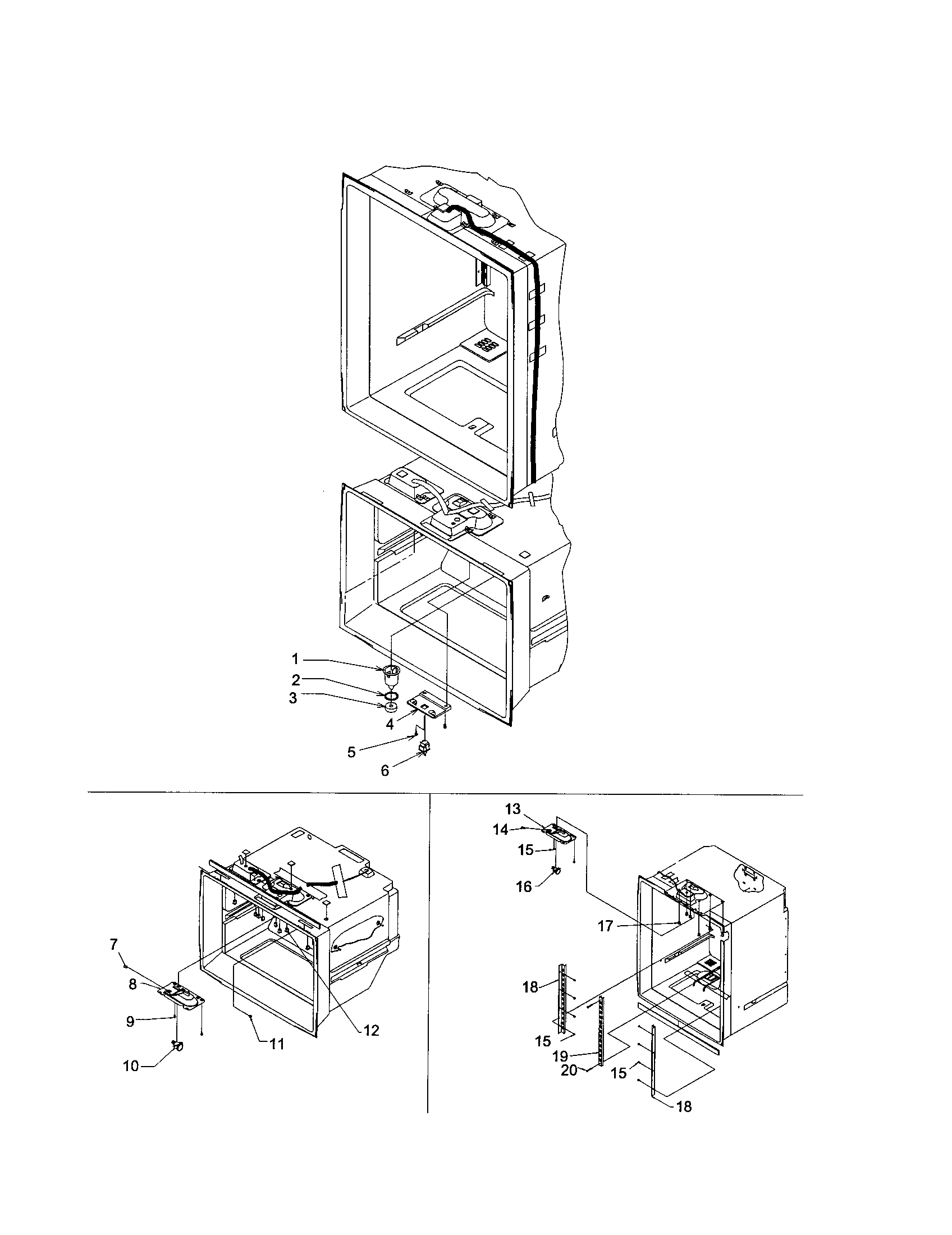 Kenmore 59661154101 light switches/drain funnel diagram