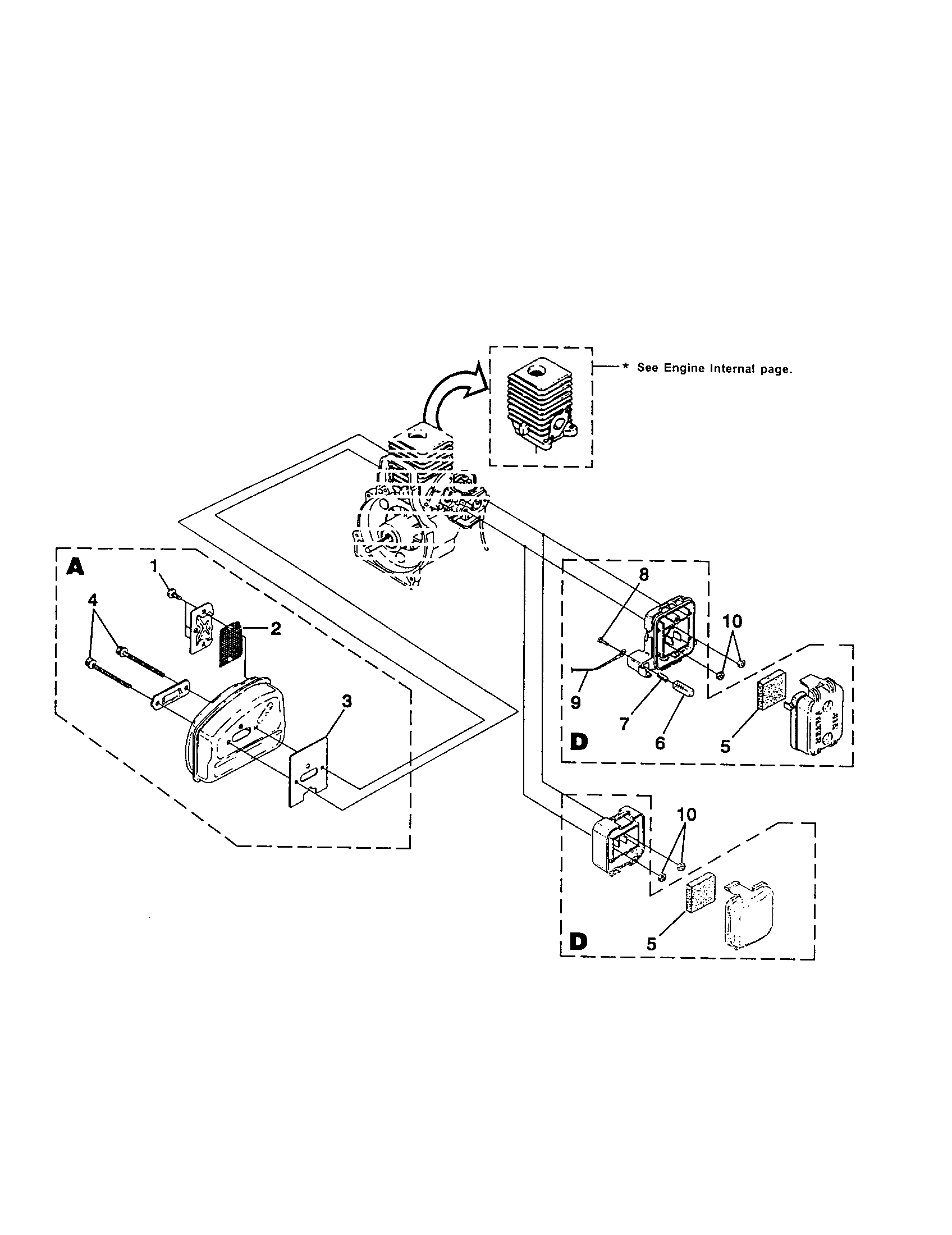 Homelite UT20735 muffler-air cleaner diagram