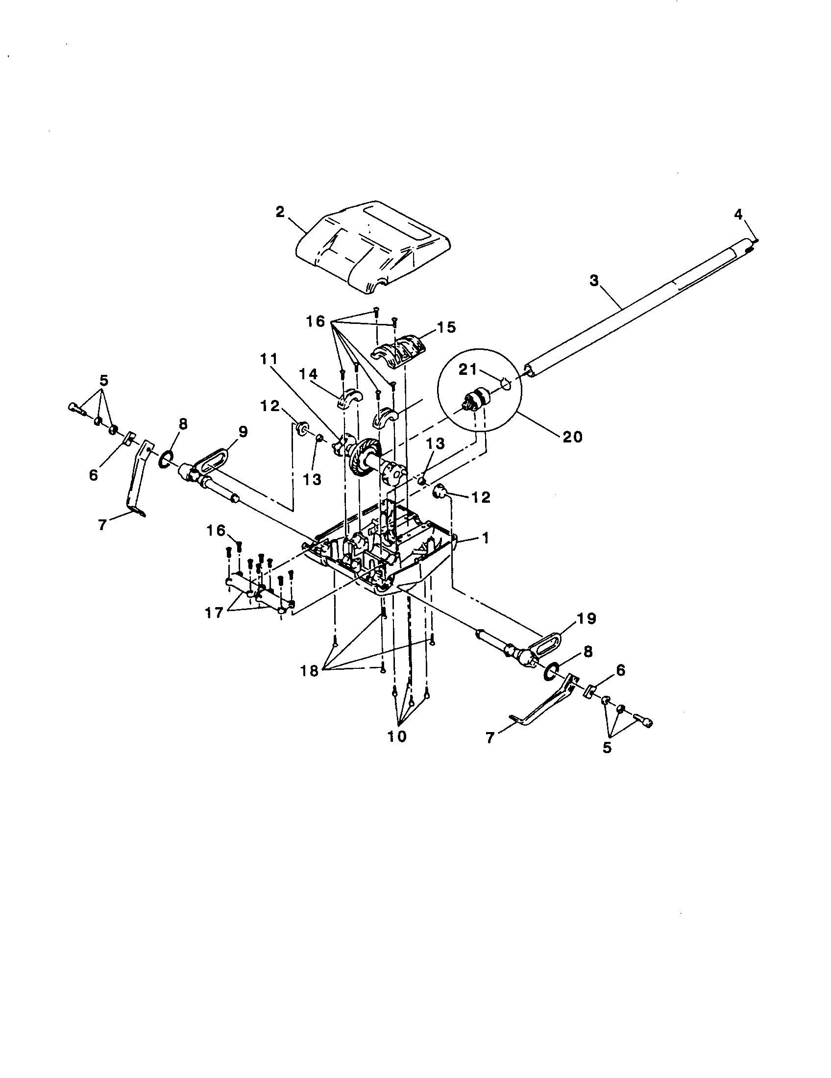 Homelite UT20735 cultivator attachment diagram