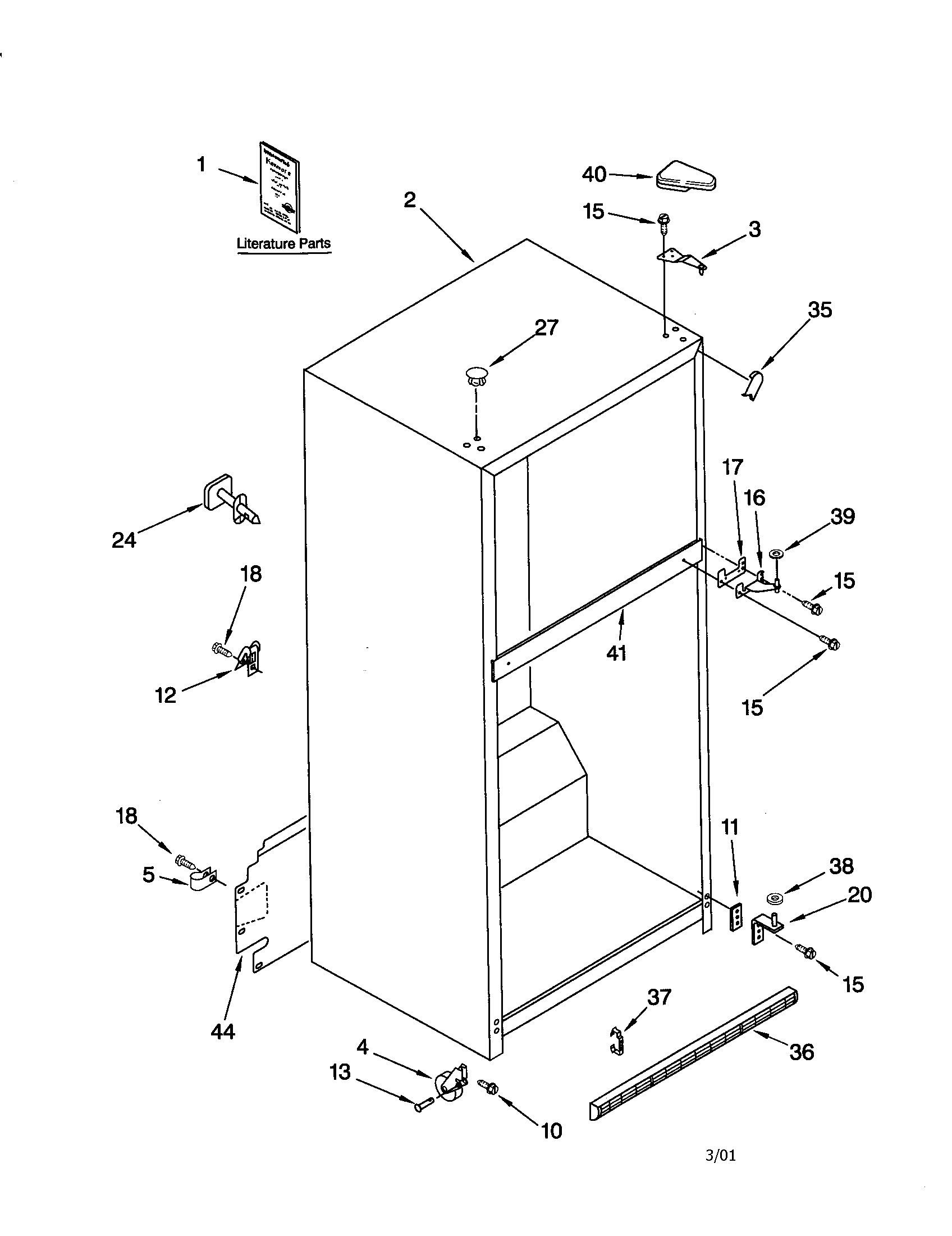 Kenmore 10661984100 cabinet diagram